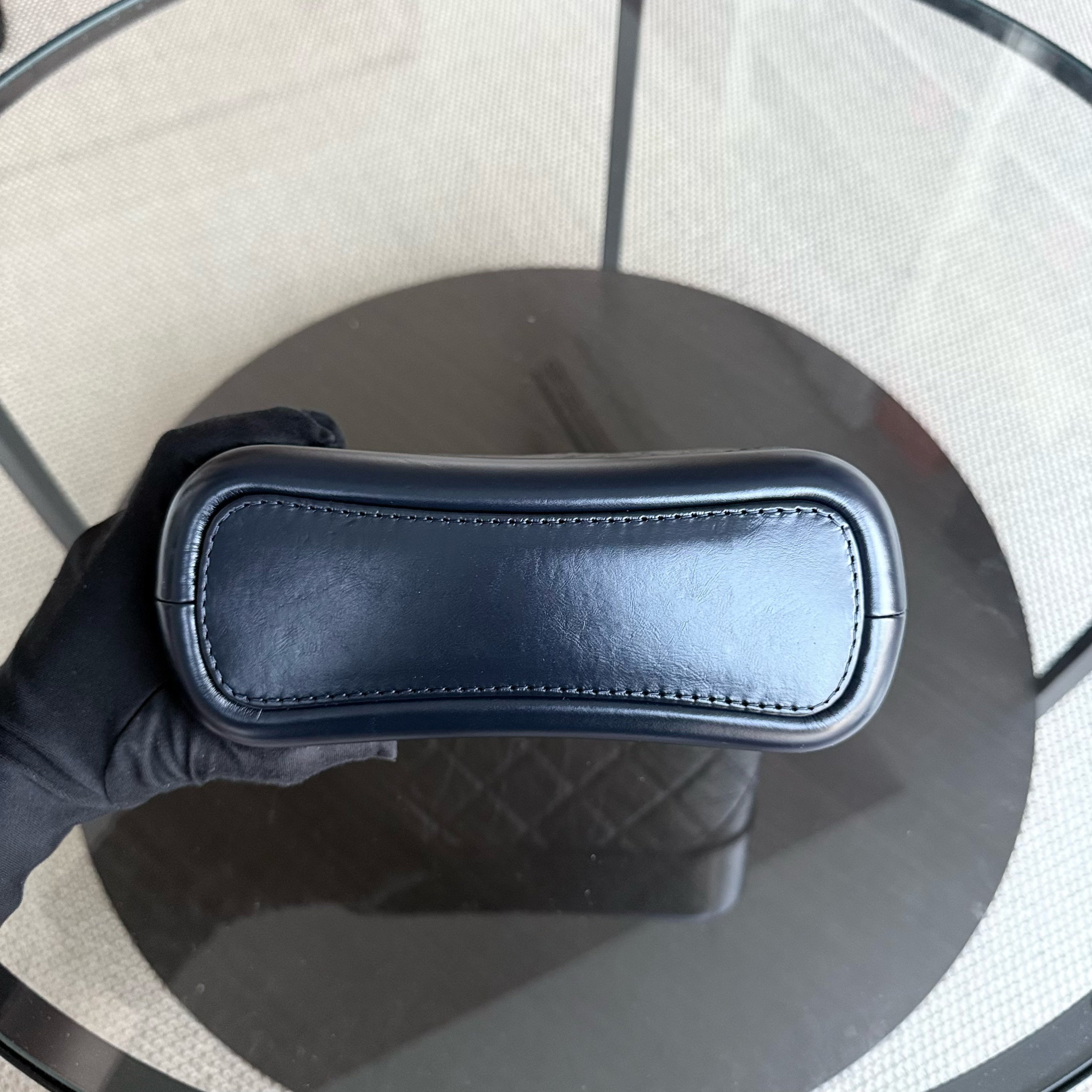 Chanel Gabrielle Small - Quilted Calfskin Dark Navy Blue Two-tone Gold Hardware Series 28