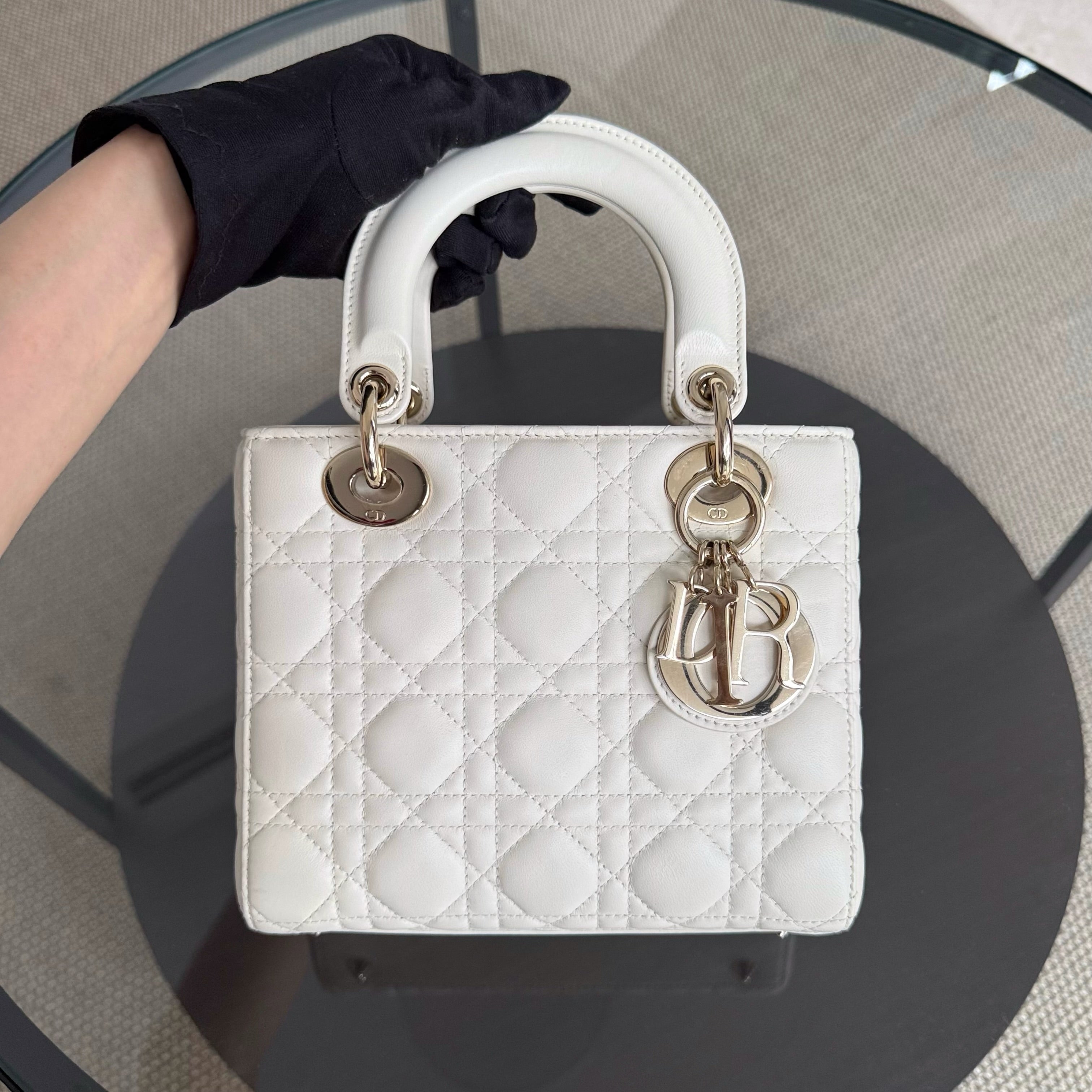 Dior MyABC Lady Small - Cannage Lambskin White Gold Hardware