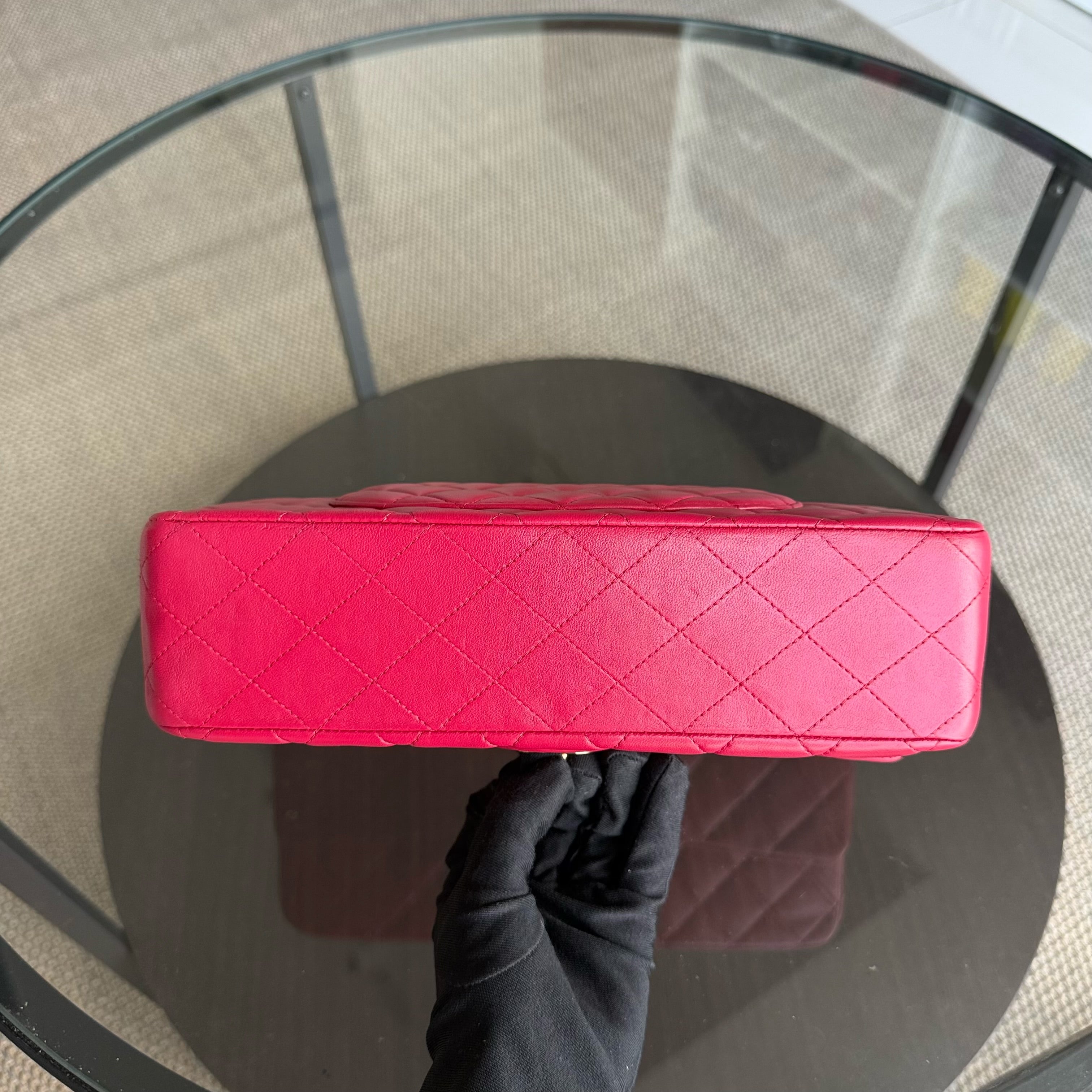 Chanel Classic Flap Medium - Quilted Lambskin 25CM Red Gold Hardware Series 23