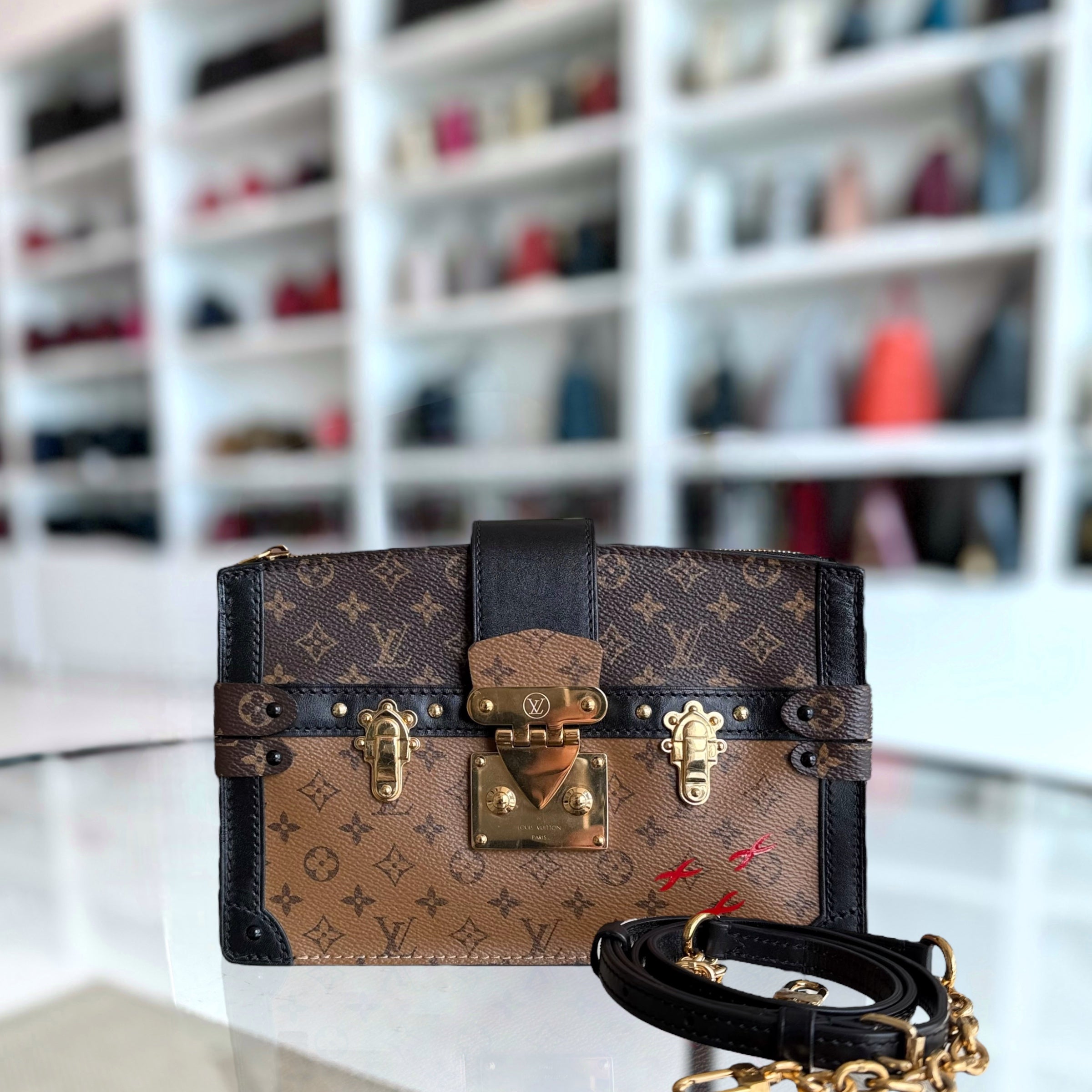 Louis Vuitton Trunk Clutch - Monogram Canvas Reverse Brown Gold hardware