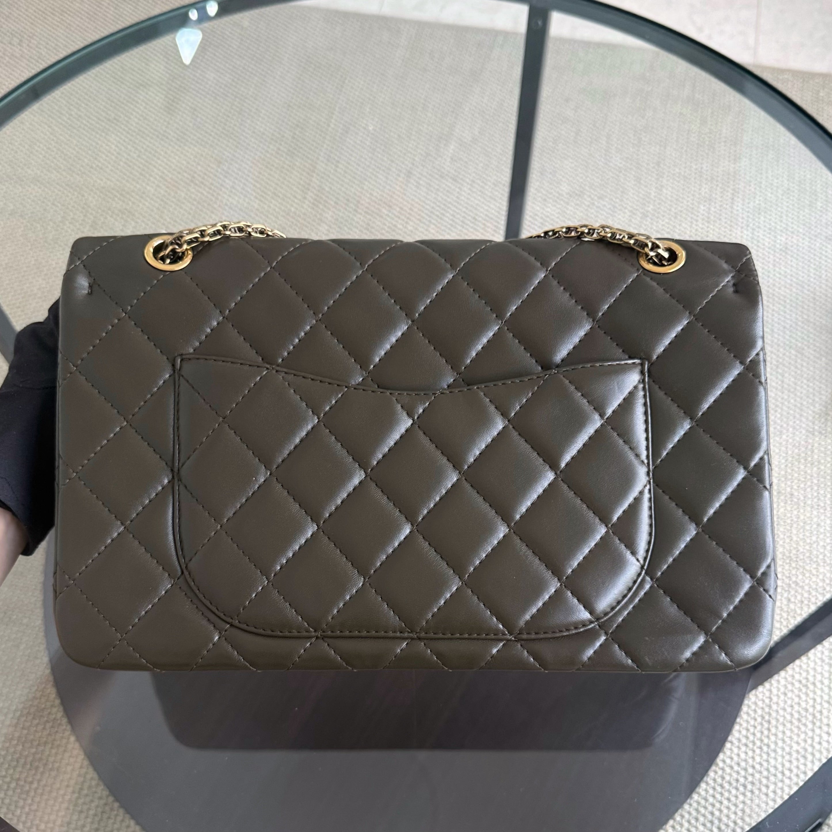 Chanel 2.55 Reissue 226 - Quilted Aged Calfskin Dark Army Green Gold Hardware Series 13