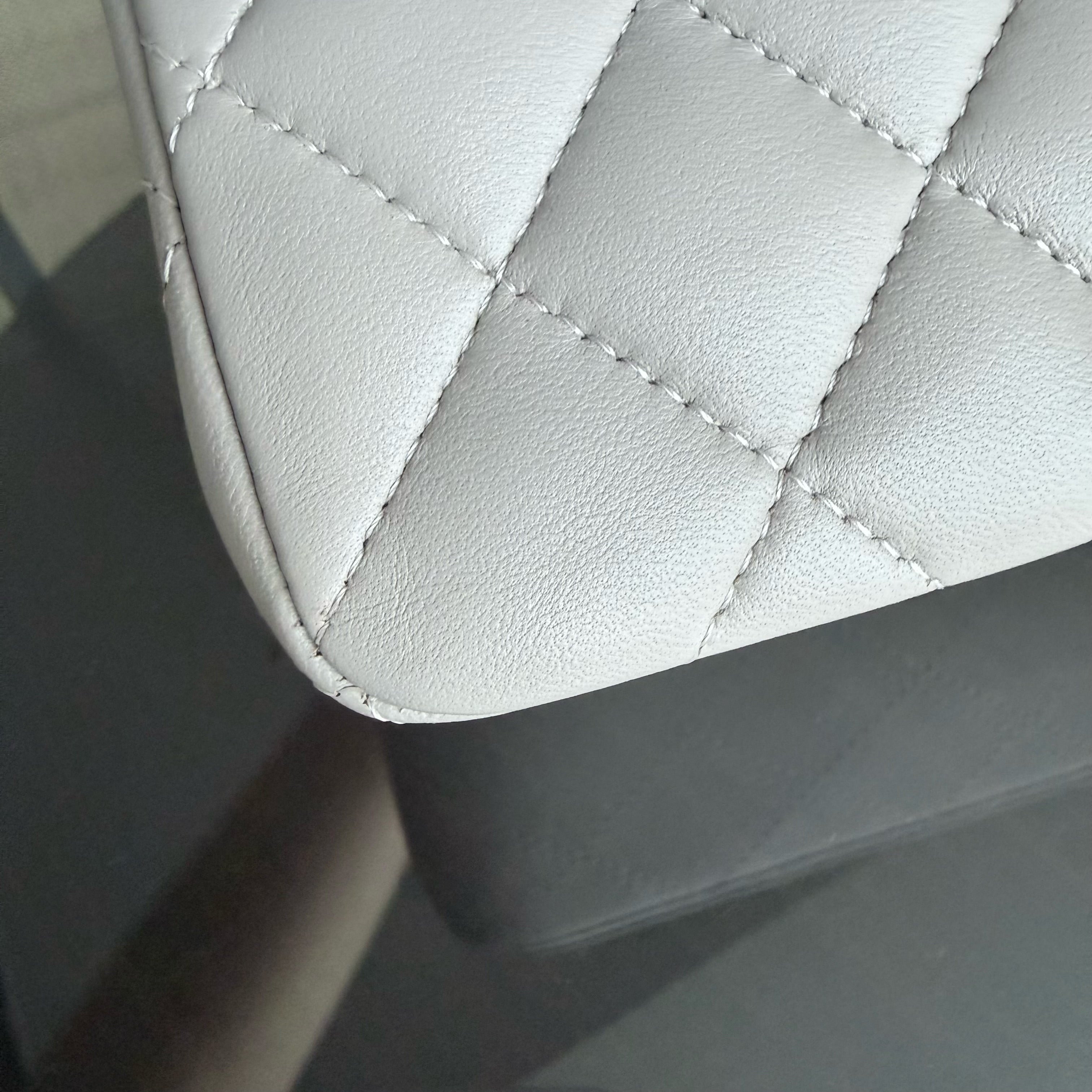 Chanel Classic Flap Small - Lambskin 23CM Quilted Grey Gray Silver Hardware Series 28