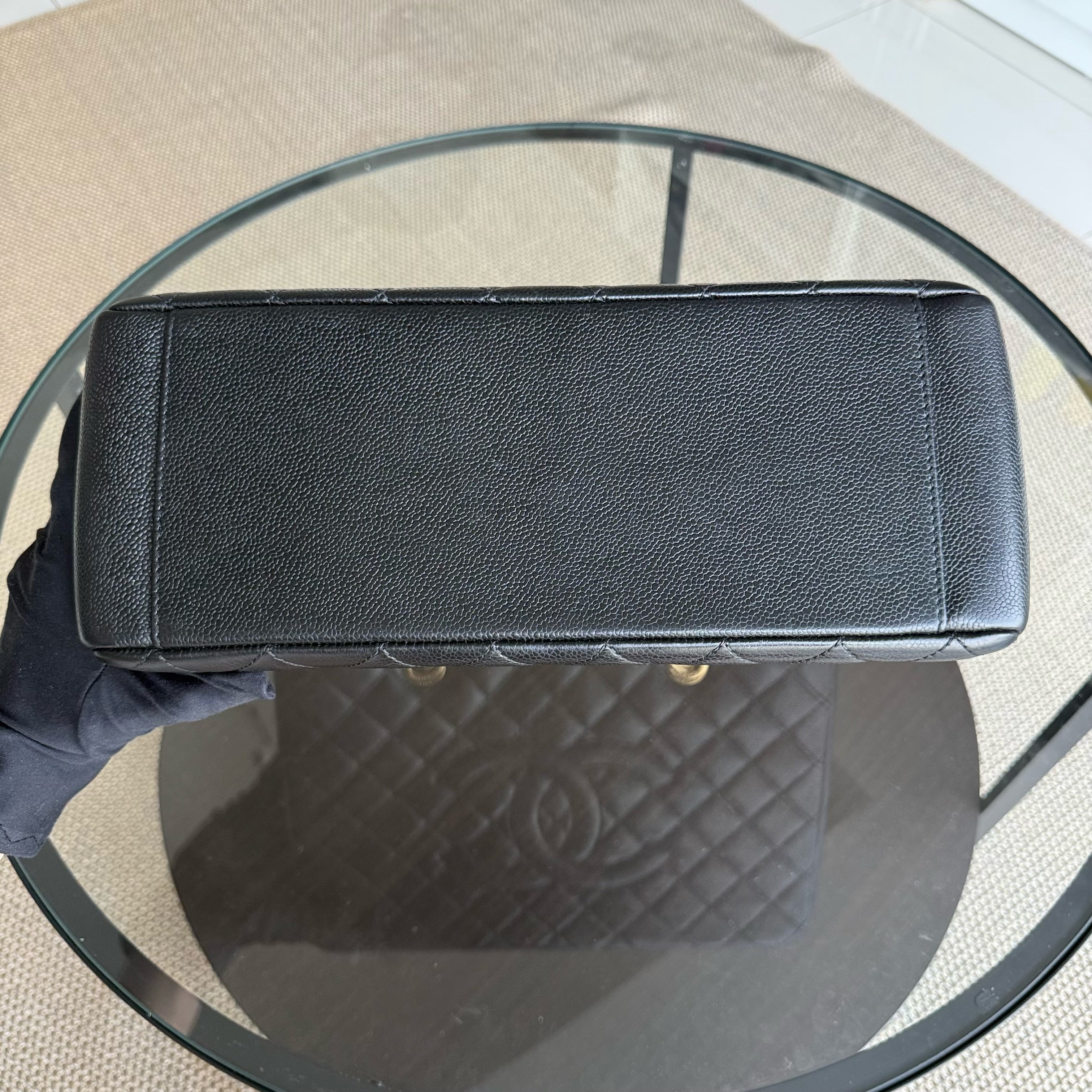 Chanel GST Grand Shopping Tote - Caviar Quilted Grained Calfskin Black Gold Hardware Series 14