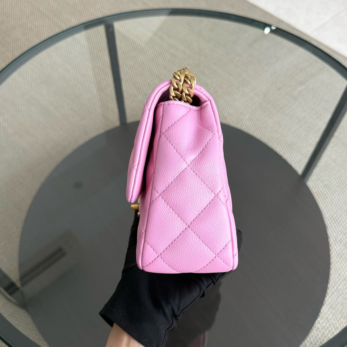 Chanel Flap Medium 24CM Sweetheart 23P Adjustable Chain - Caviar Quilted Barbie Pink Gold Hardware Microchip