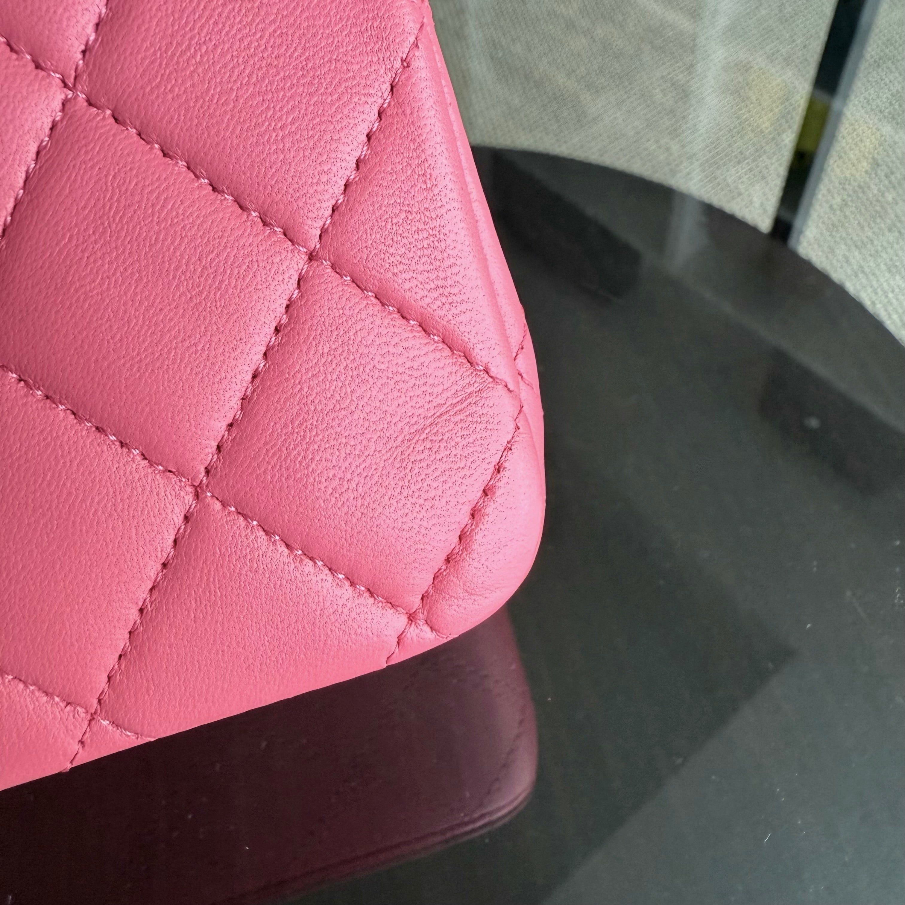 Chanel Classic Flap Medium - 25CM Quilted Lambskin Light Pink Silver Hardware Series 16