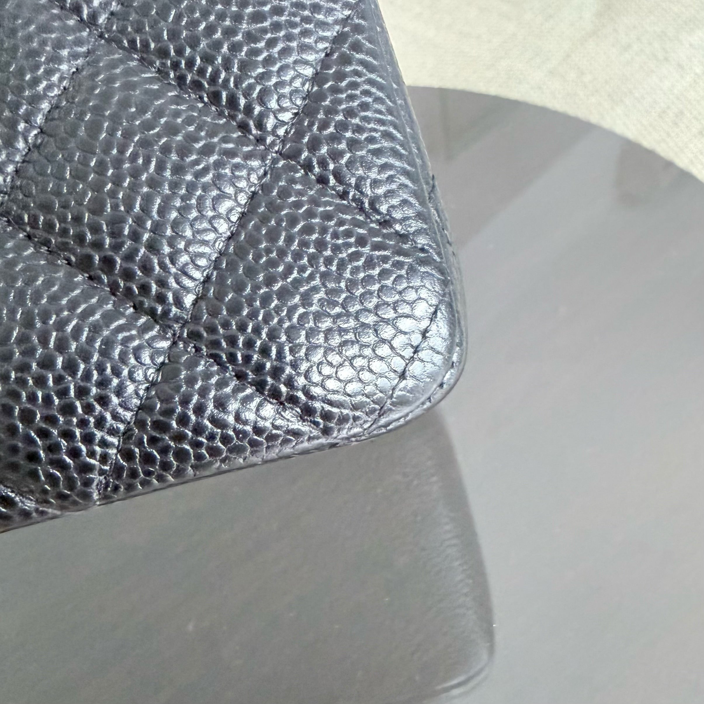 Chanel Classic Flap Medium - 25CM Quilted Caviar Black Gold Hardware Series 19