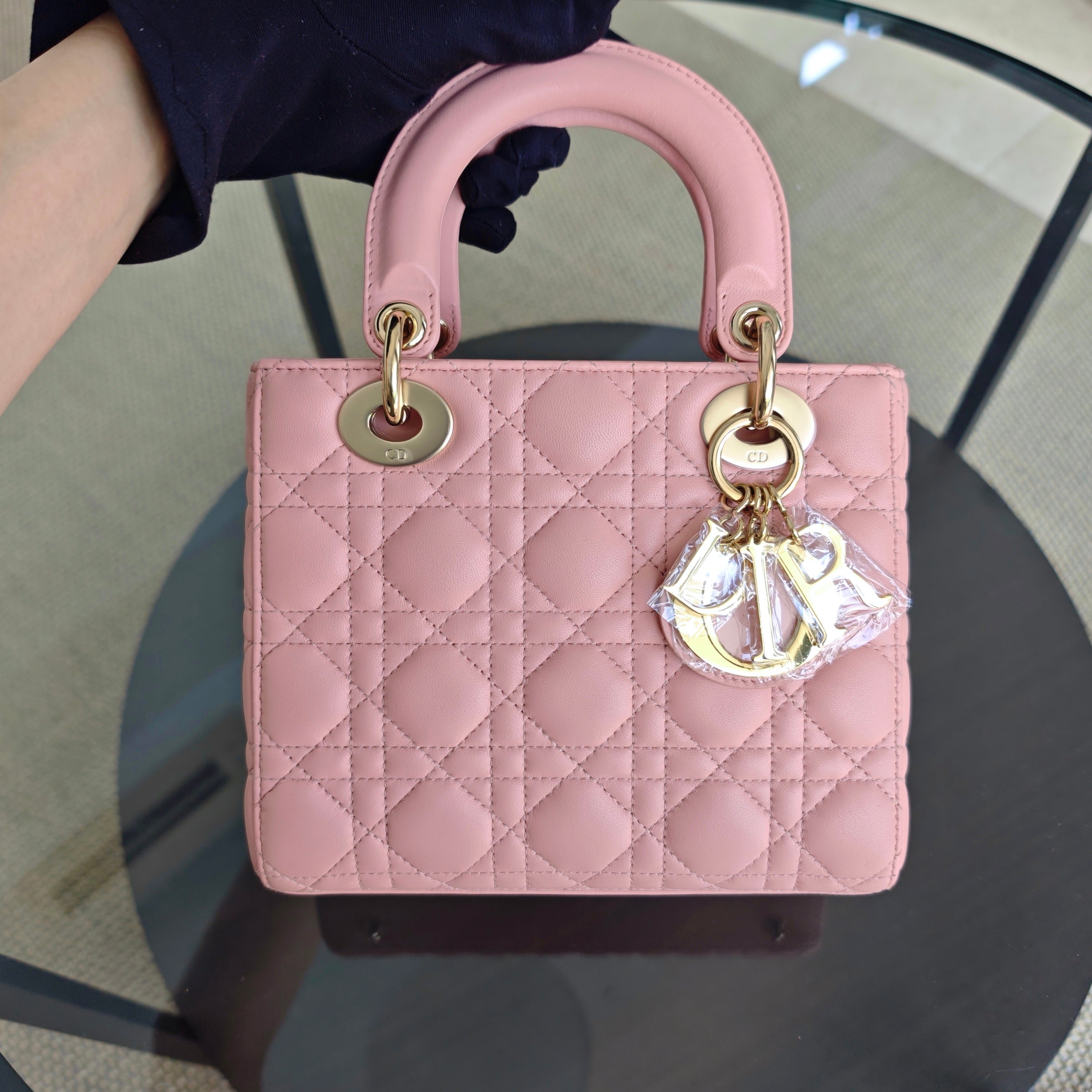 Dior Lady Small ABC Flap - Cannage Lambskin Light Pink Gold Hardware MyABC