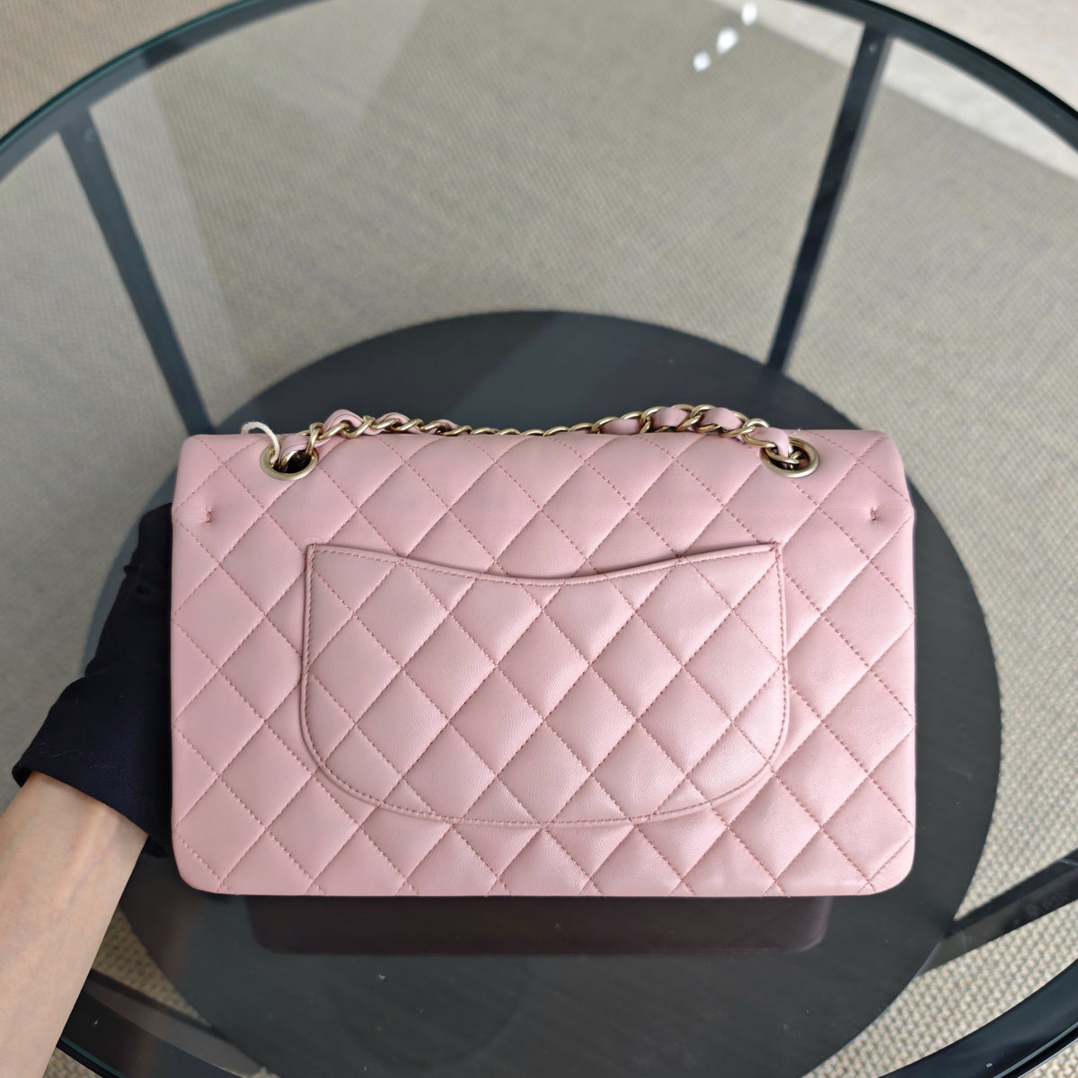 Chanel Classic Flap Medium - 25CM Quilted Lambskin Light Sakura Pink Gold Hardware Series 20