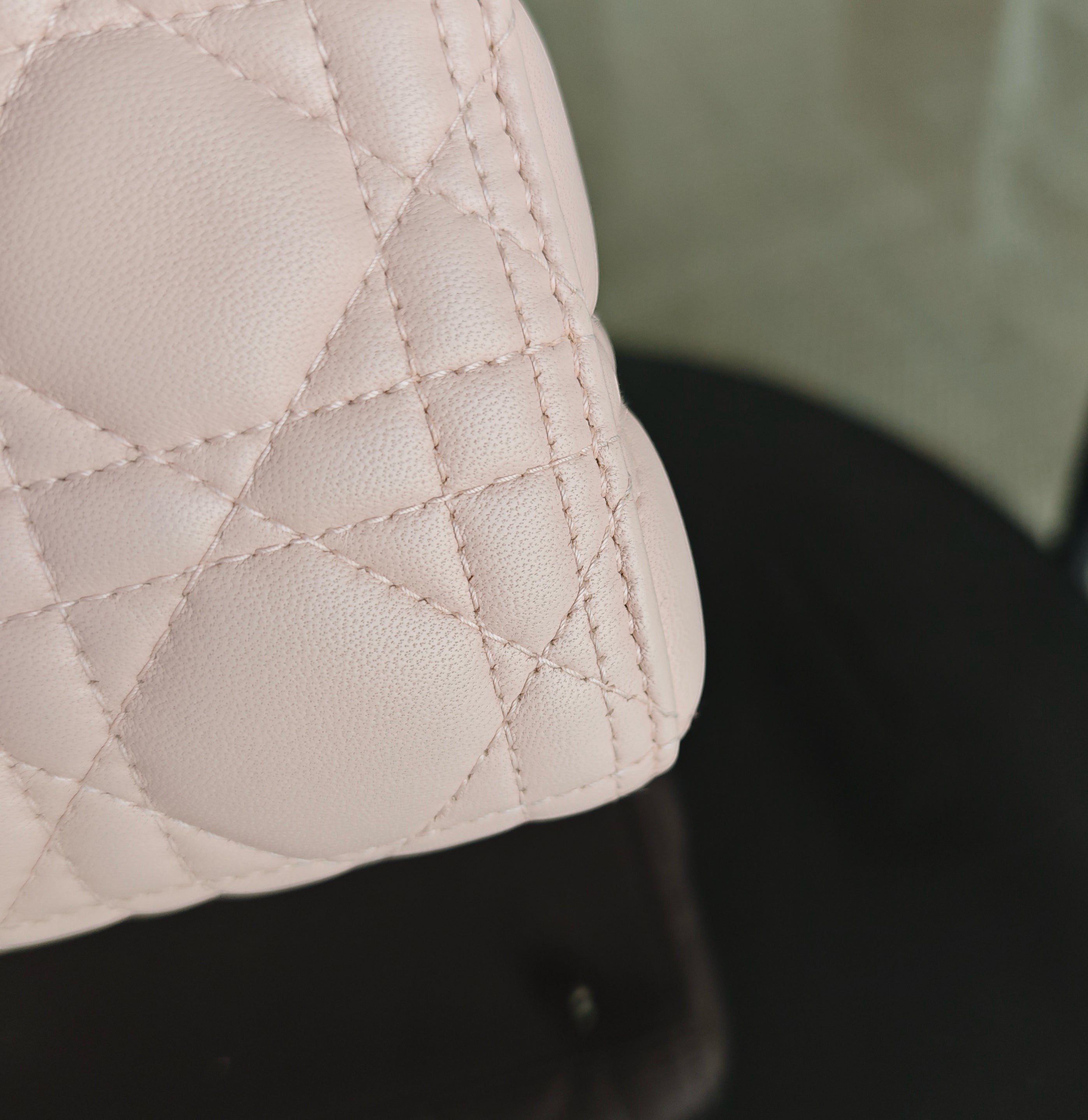 Dior Lady Large - Cannage Lambskin Light Pink Gold Hardware