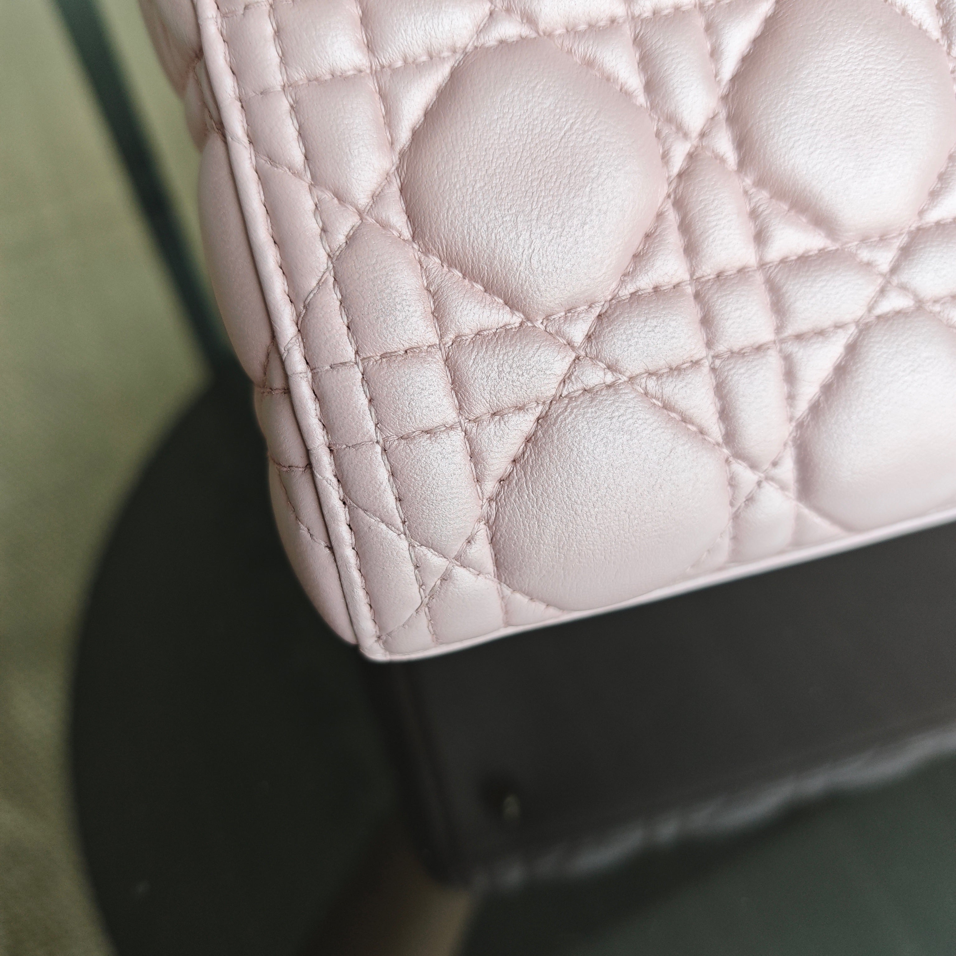 Lady Medium Cannage Lambskin Pink Gold Hardware
