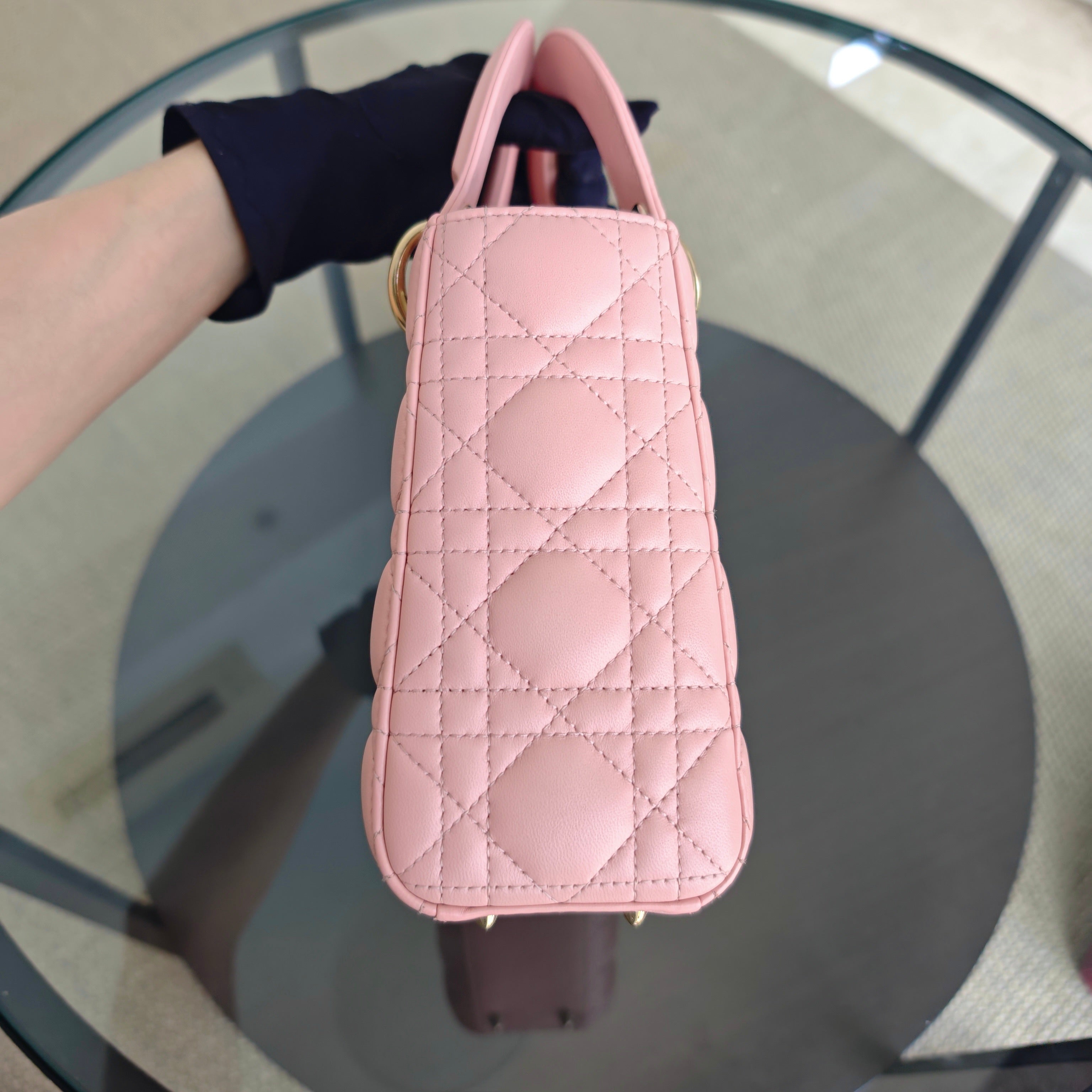 Dior Lady Small ABC Flap - Cannage Lambskin Light Pink Gold Hardware MyABC