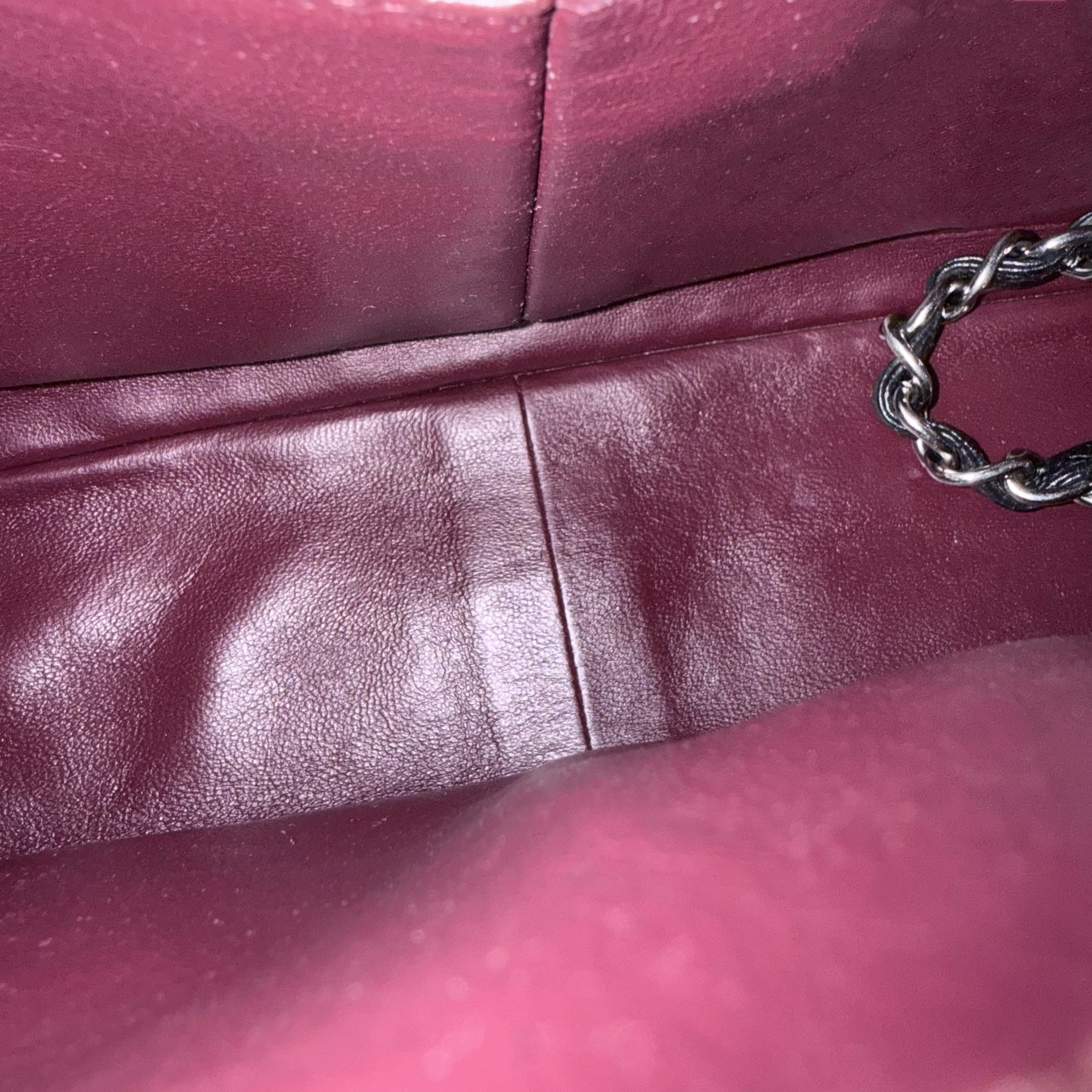 Chanel Classic Flap Jumbo - Caviar 30CM Double Flap Quilted Black Silver Hardware Series 15