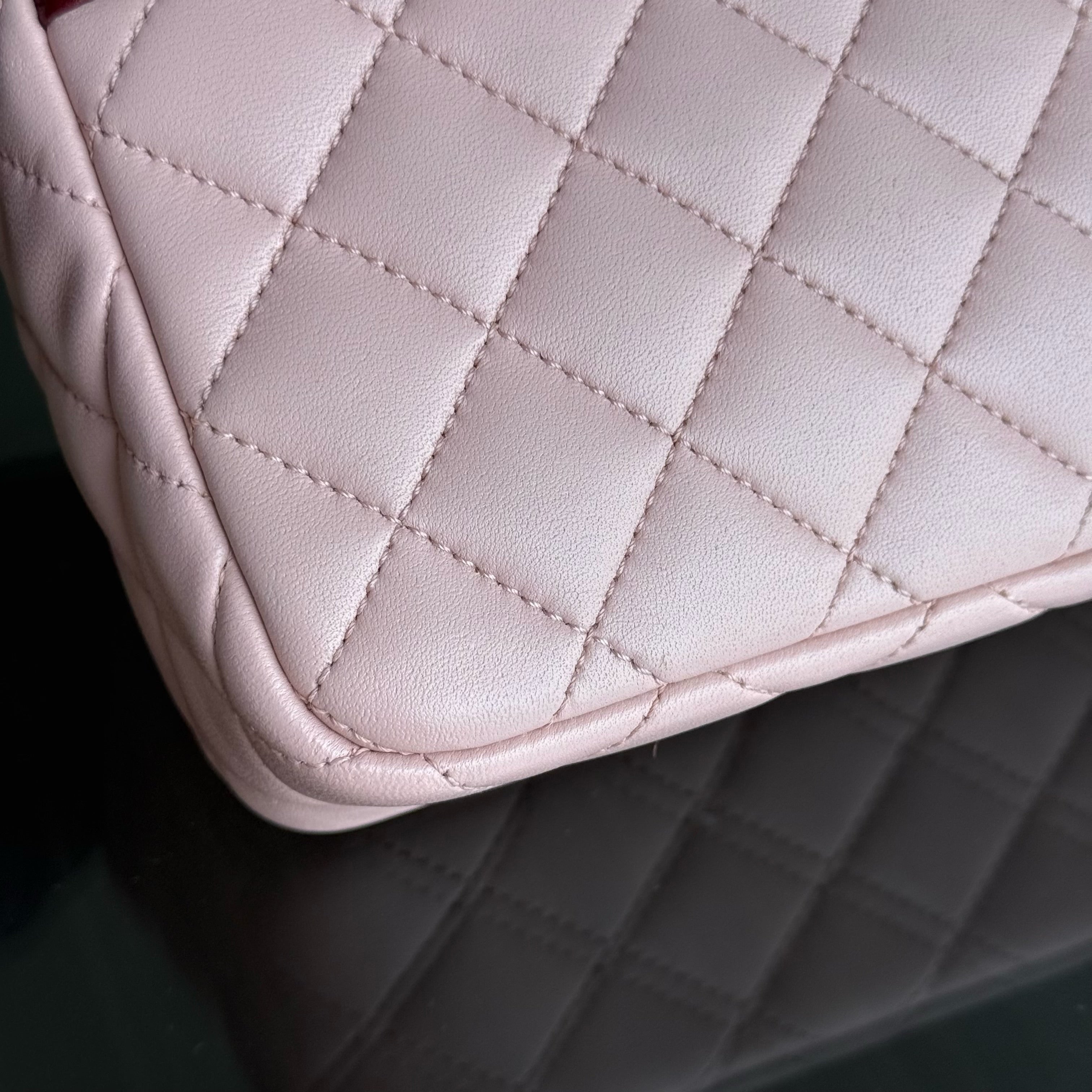 Chanel Seasonal Two-tone Flap Small - Quilted Lambskin Pink Burgundy Gold Hardware Series 23