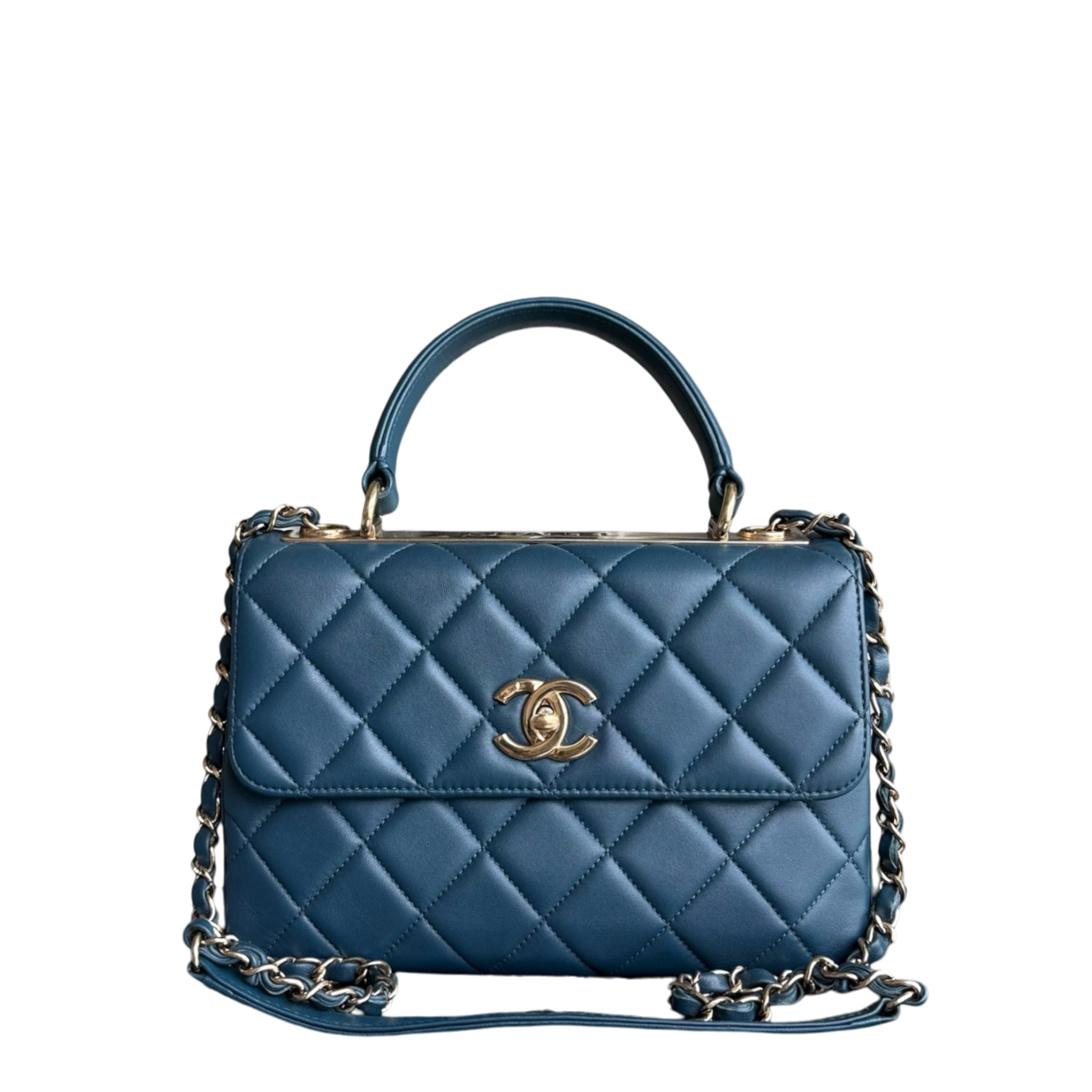 Chanel Trendy CC Small - Quilted Lambskin Blue Gold Hardware Series 23