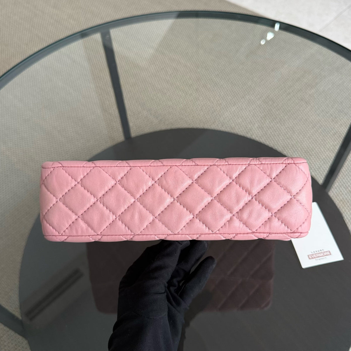 Chanel Classic Flap Medium - 25CM Quilted Lambskin Light Pink Silver Hardware Series 12