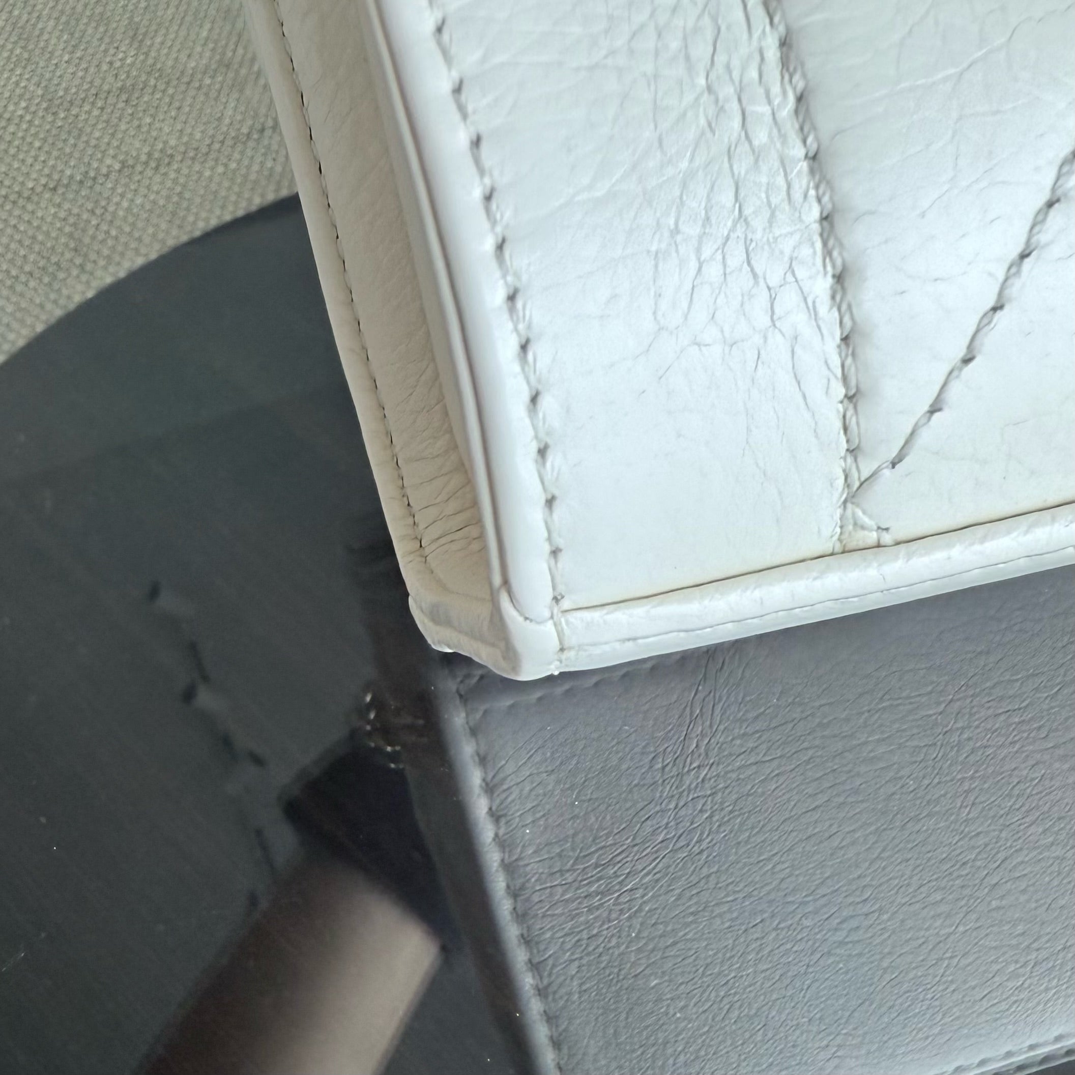 Chanel Label Click Medium - 25CM Quilted Calfskin White Gold Hardware Series 23