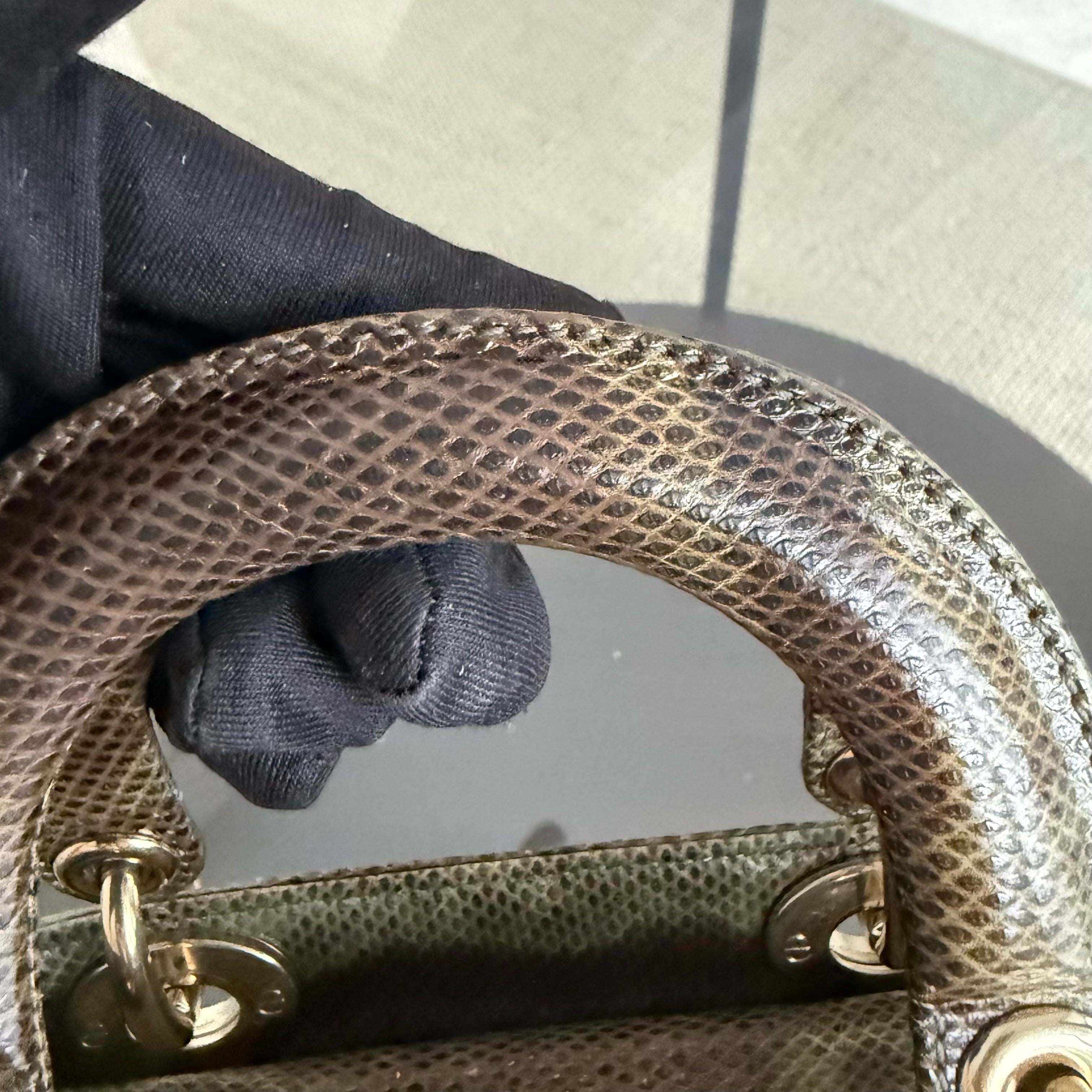 Dior Lady Mini - Exotic Lizard Gold Hardware