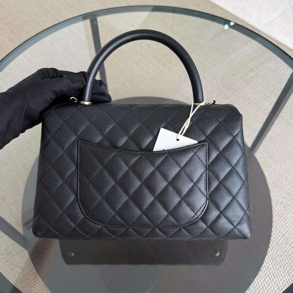 Chanel Coco Handle Medium - Caviar 29CM Quilted Black Gold Hardware Series 31