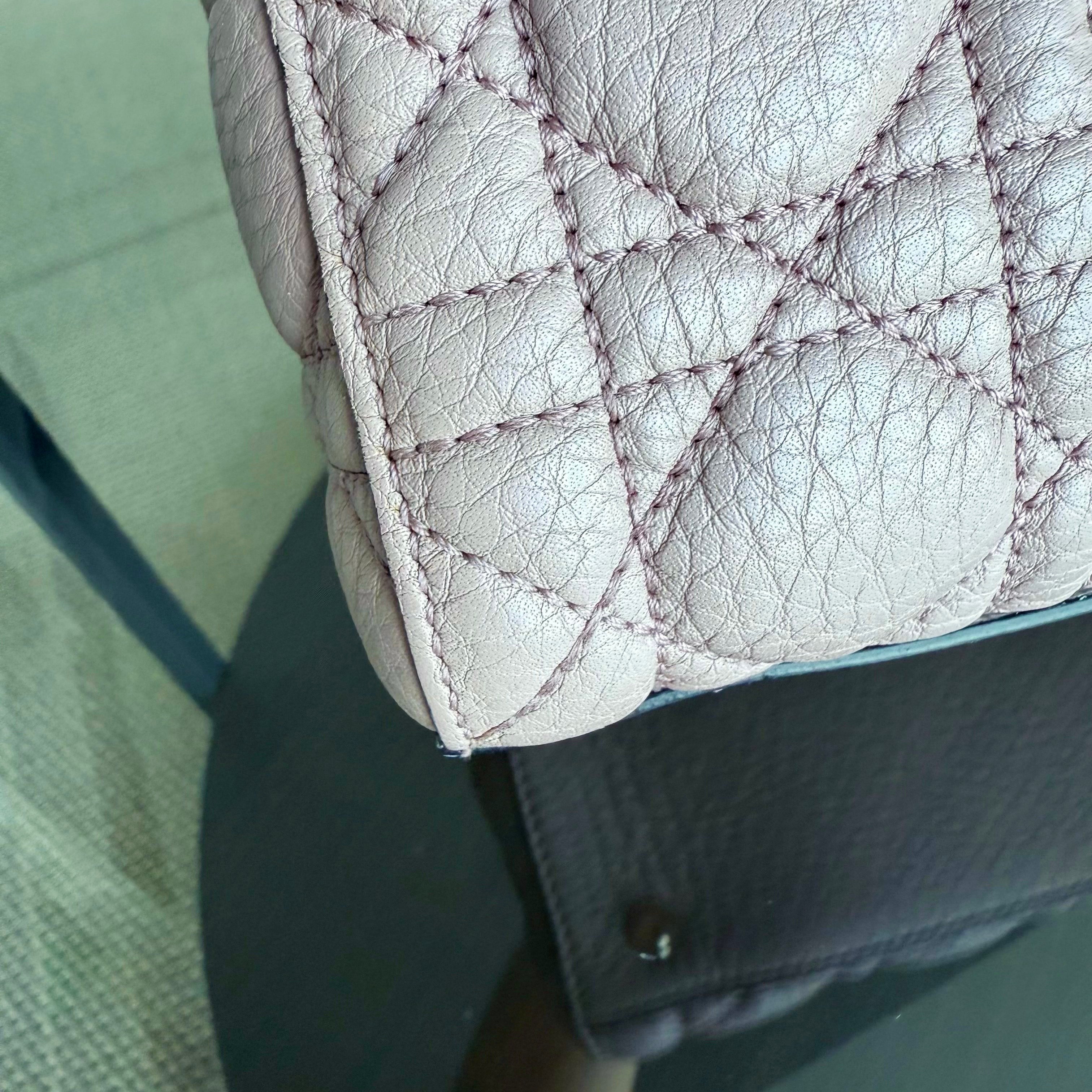 Dior Lady Medium Flap - Cannage Grained Calfskin Blush Nude Pink Gold Hardware