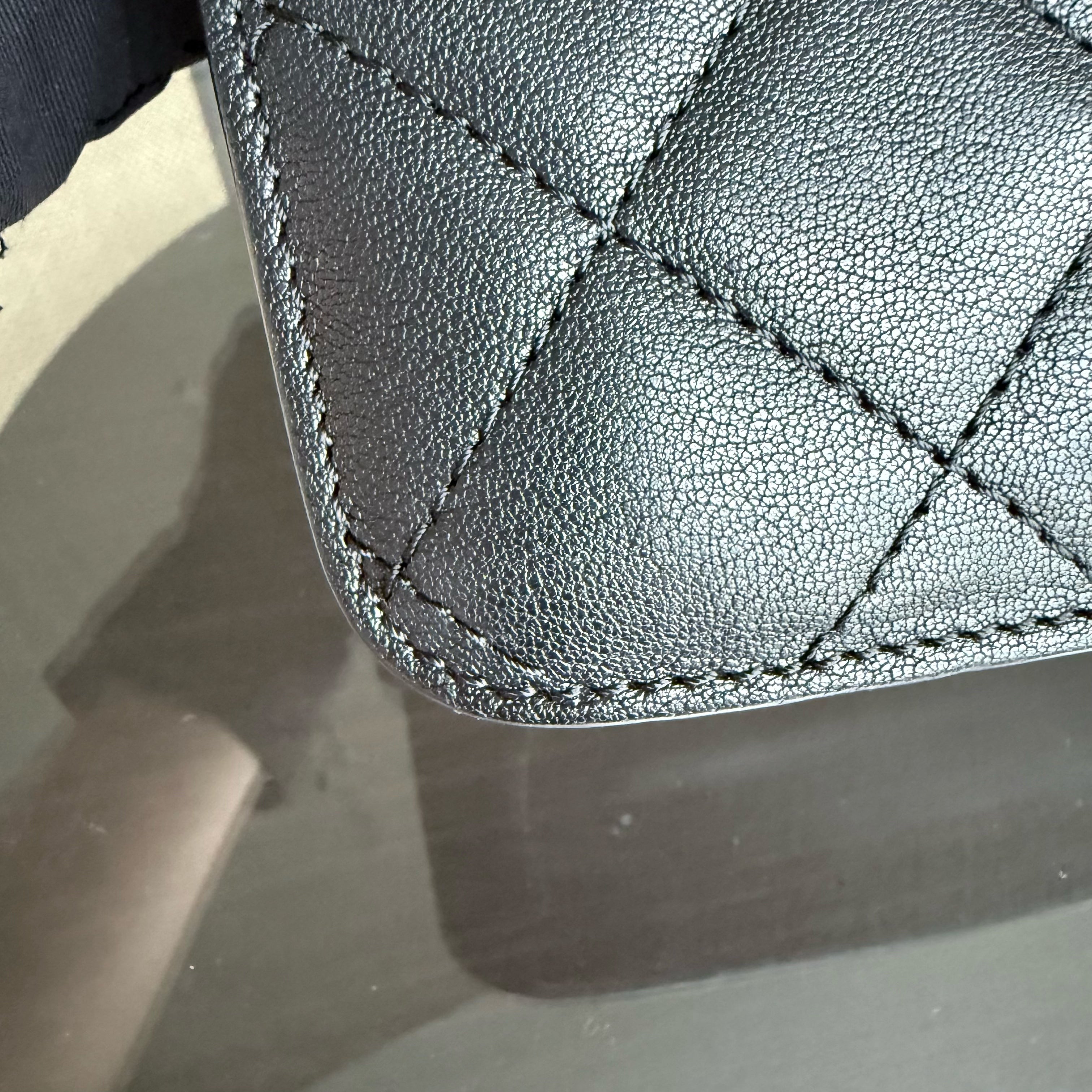 Chanel Medium CC Box Flap - Quilted Calfskin Black Silver Hardware Series 25