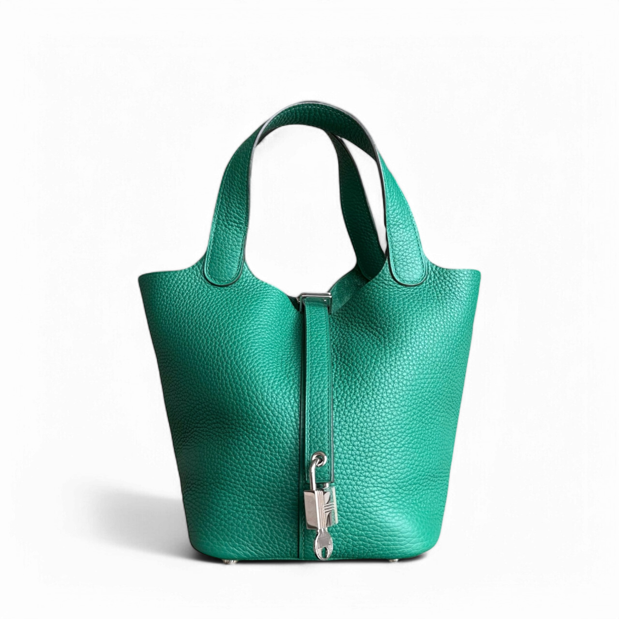 Hermes Picotin 18 - Bambou Vert Vertigo Clemence Leather Silver Hardware