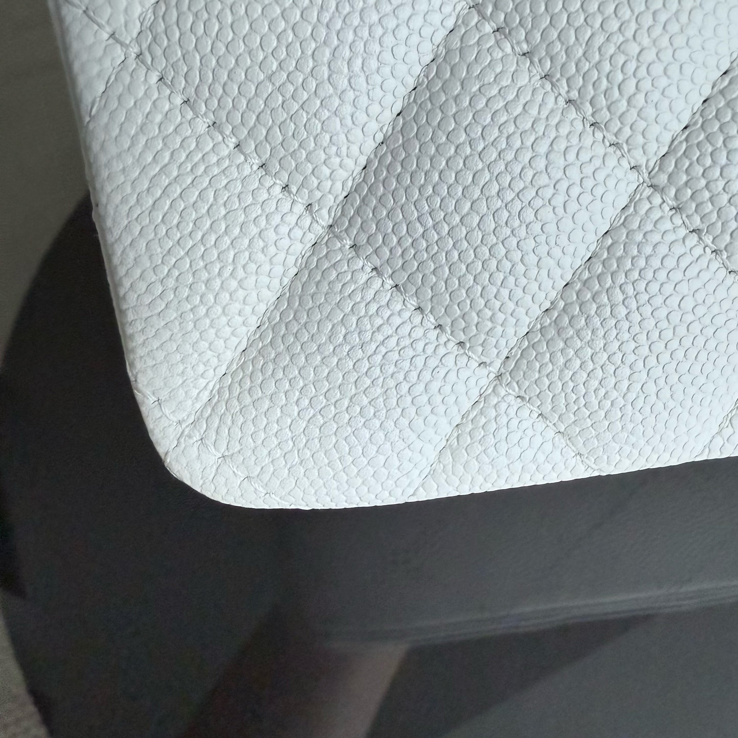 Chanel Classic Flap Small - Caviar 23CM Quilted White Gold Hardware Series 30