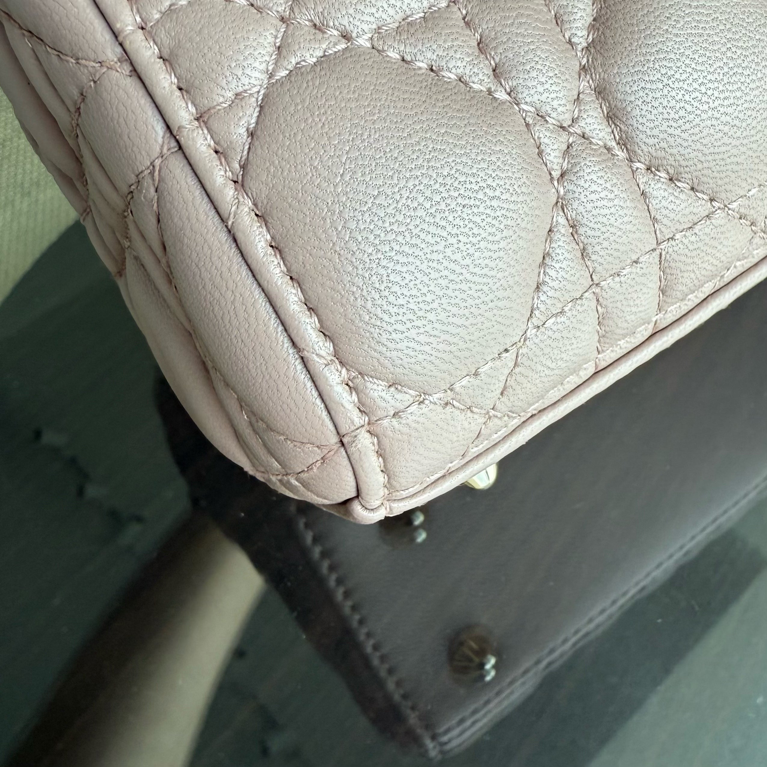 Dior Lady Flap Small - Cannage Lambskin Blush Gold Hardware