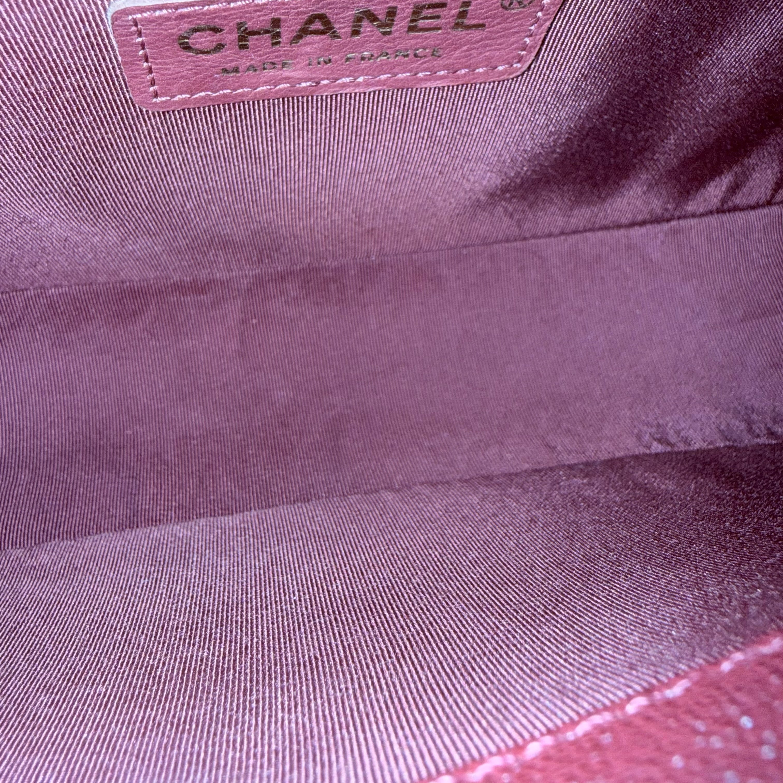 Chanel Boy Medium - Caviar 25CM Quilted Red Gold Hardware Series 27