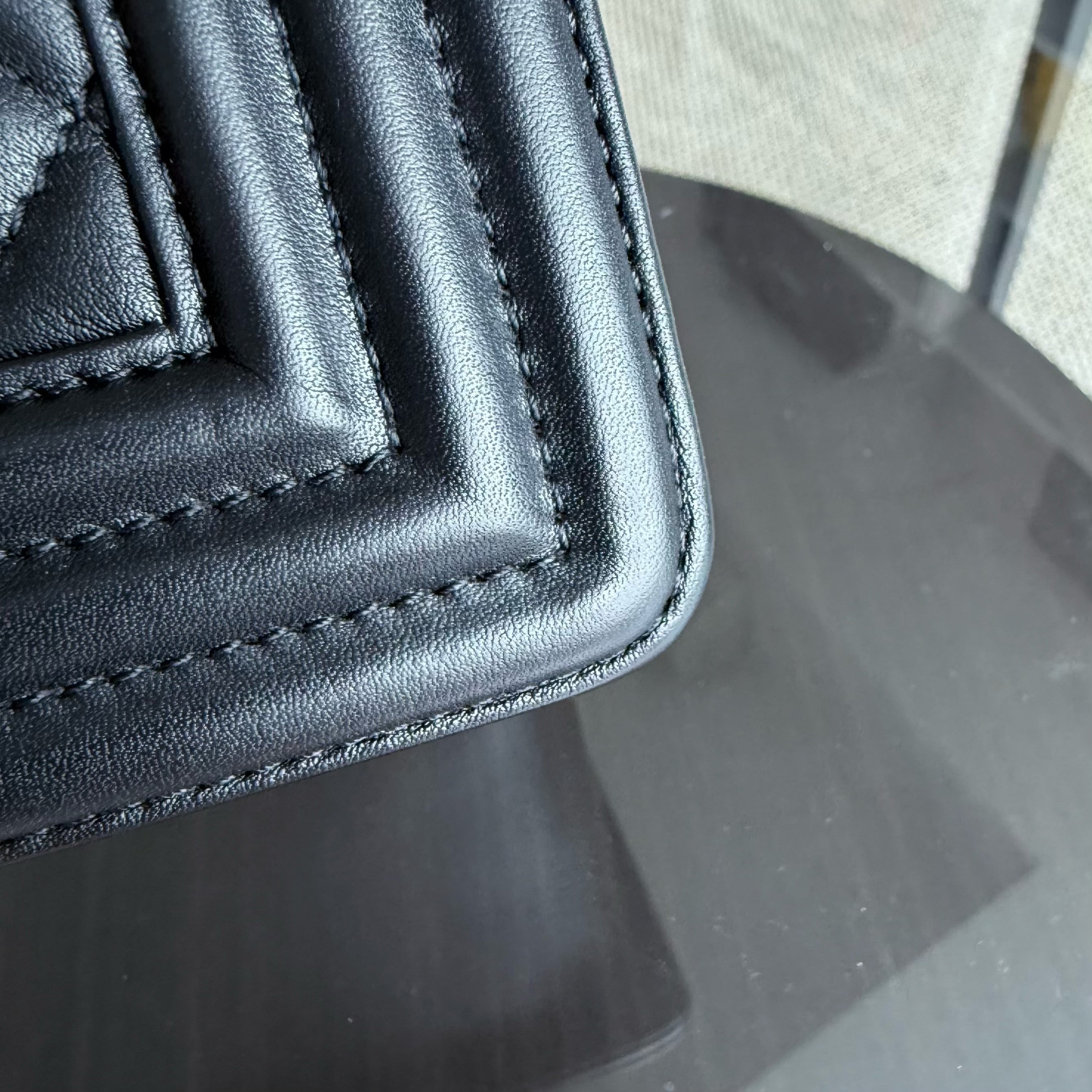 Chanel Boy Medium - Calfskin 25CM Quilted Black Gold Hardware Series 20