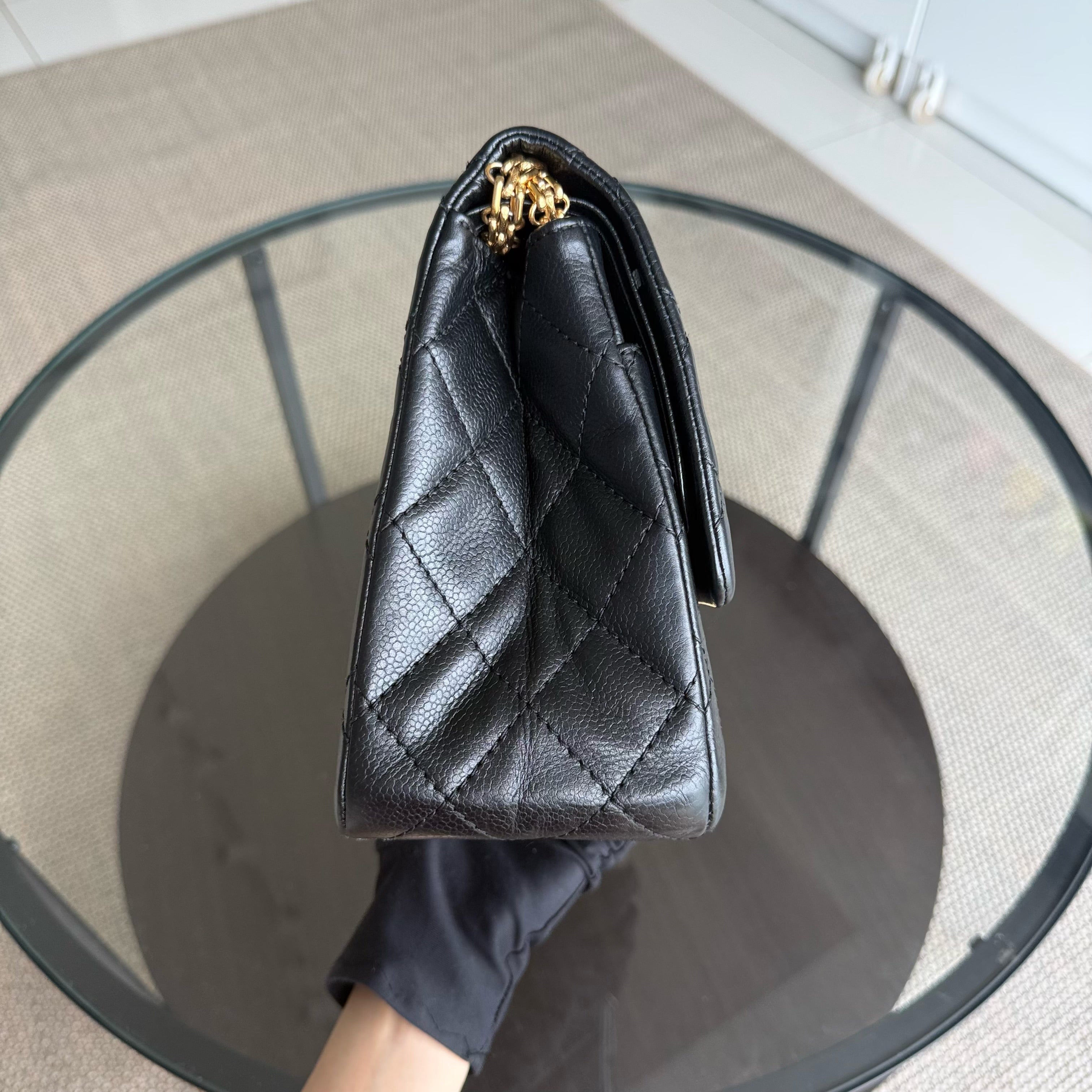 Chanel 2.55 Reissue 227 - Caviar Quilted Black Aged Gold Hardware Series 18