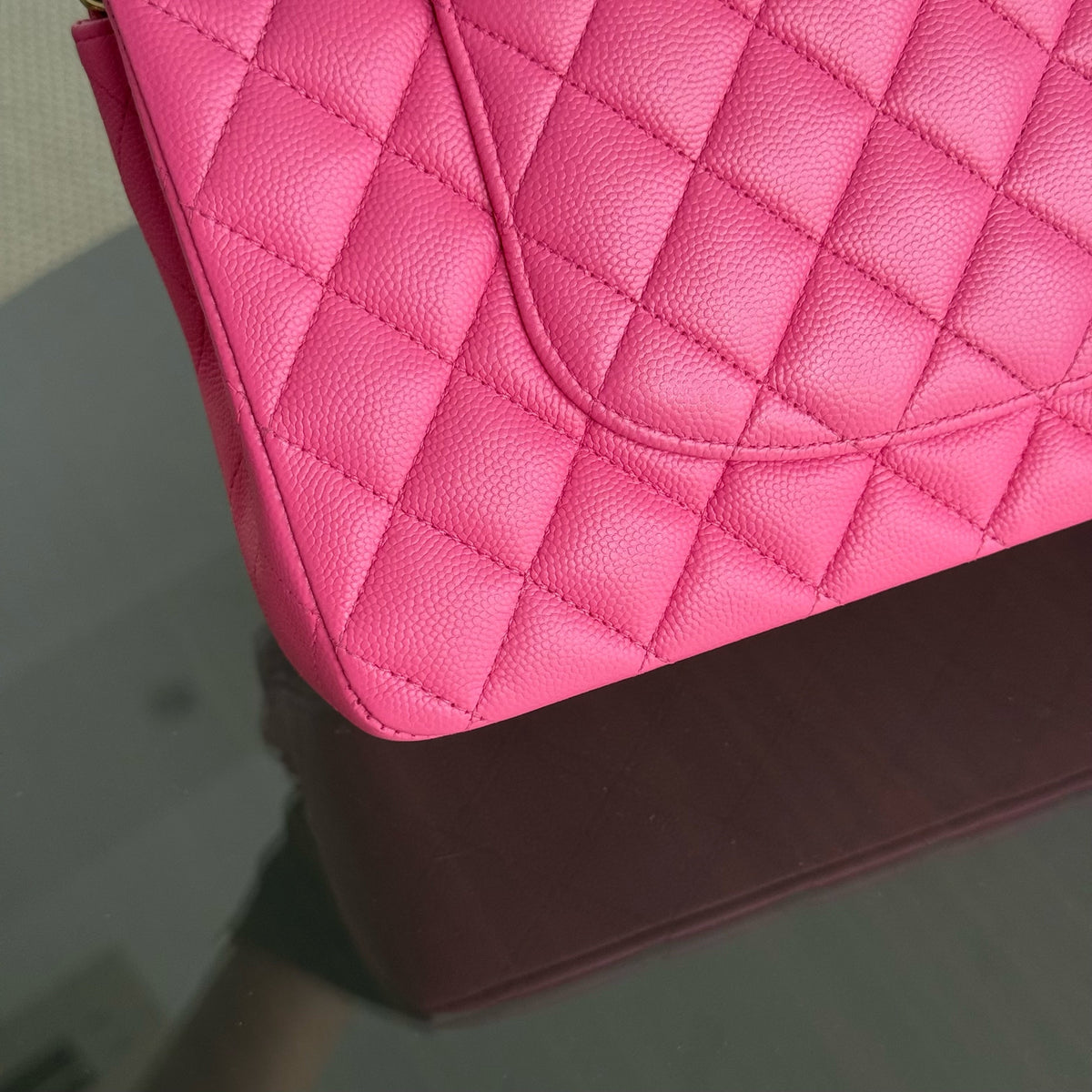Chanel Classic Flap Medium - 25CM Quilted Caviar Pink Gold Hardware Series 27