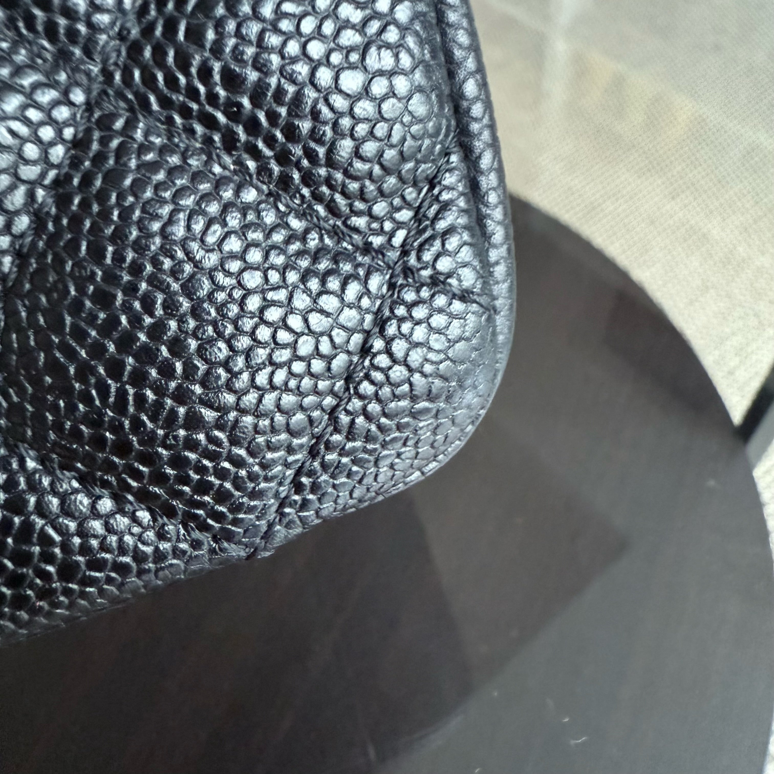 Chanel GST Grand Shopping Tote - Caviar Quilted Grained Calfskin Black Silver Hardware 13