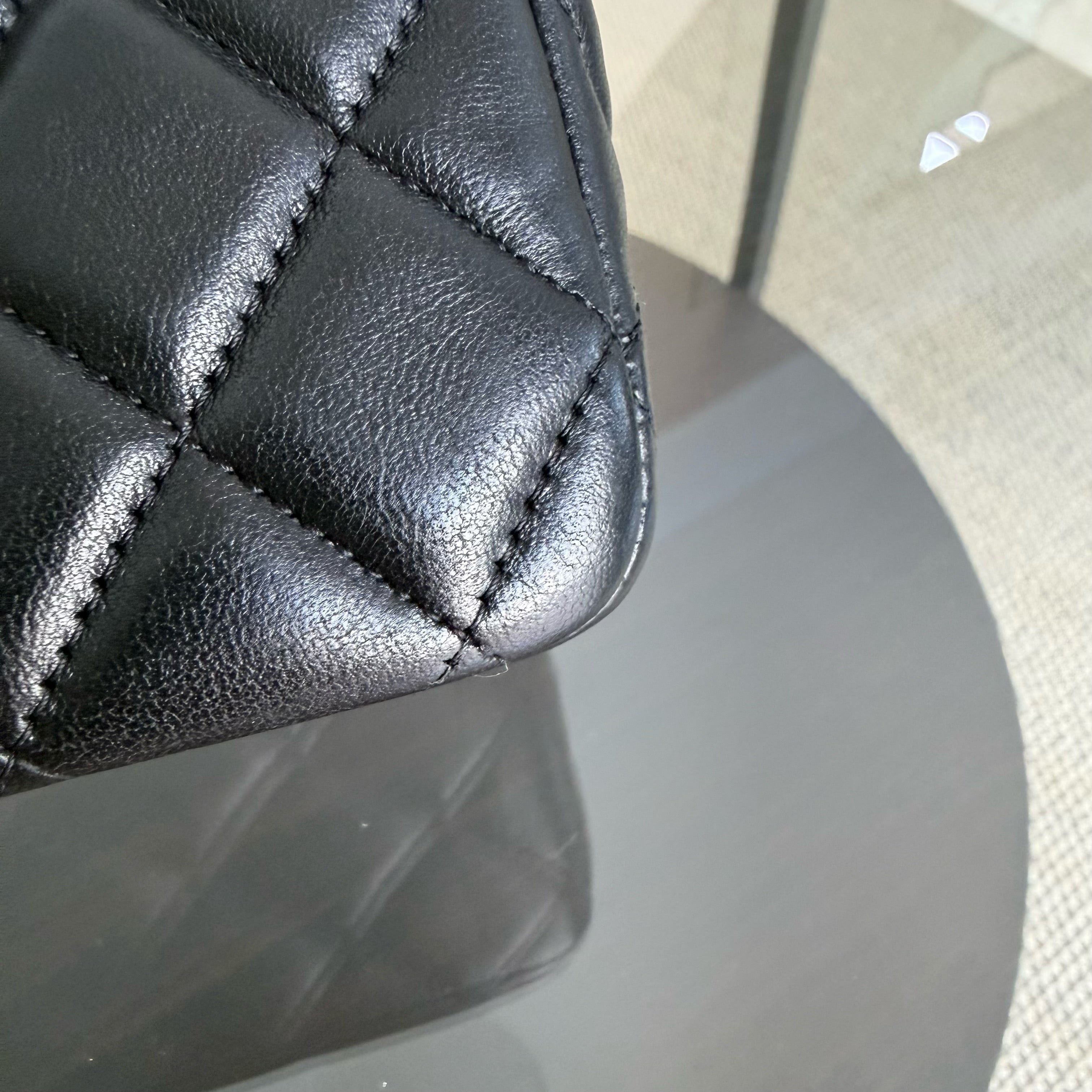Chanel Classic Flap Medium - Special Valentine Edition 25CM Quilted Lambskin Black Silver Hardware Series 19