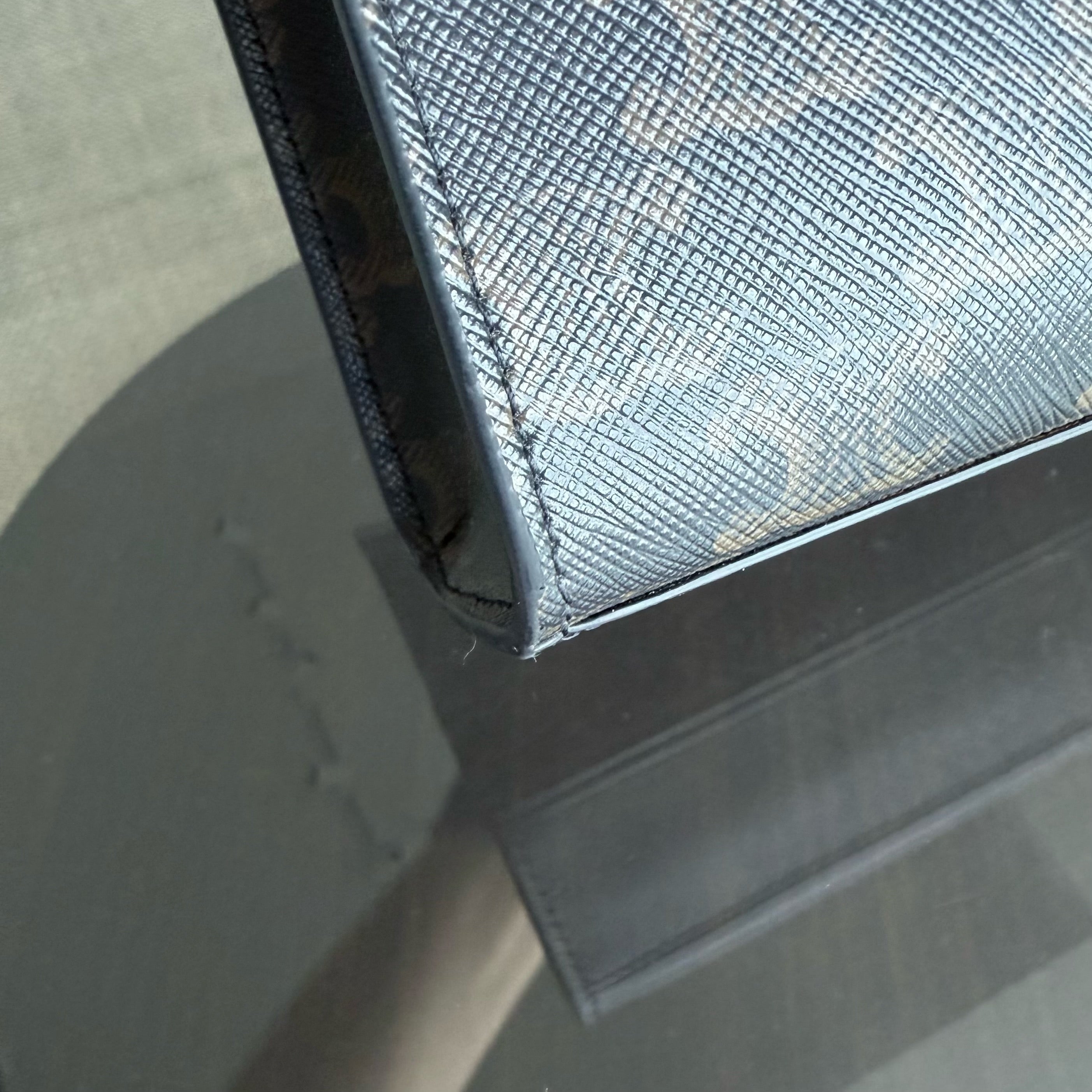 Celine Vertical Top Handle Bag Brown Coated Canvas Gold hardware