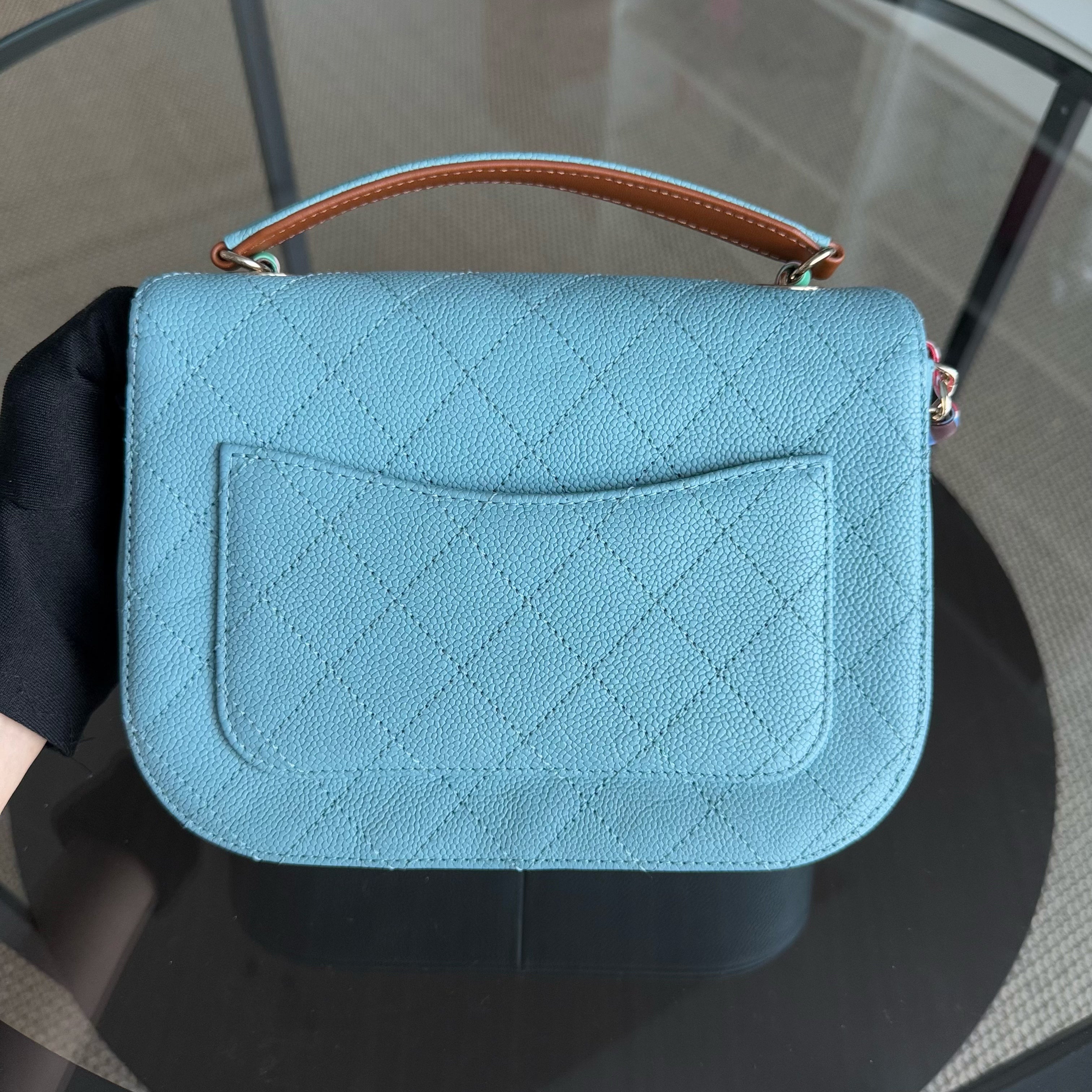 Chanel Coco Curve Cuba - Caviar Medium Light Blue Quilted Shoulder Bag