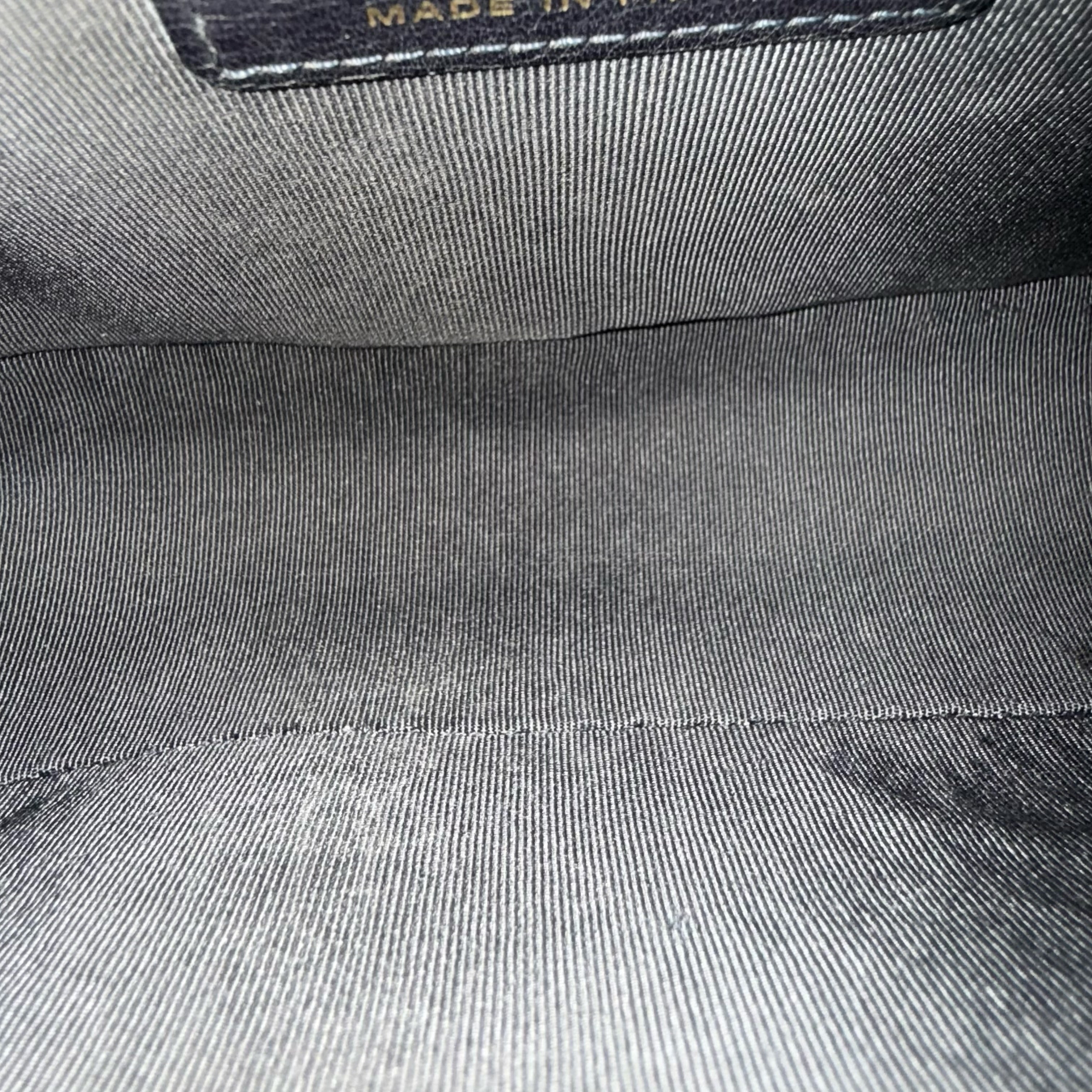 Chanel Boy Medium - Calfskin 25CM Quilted Dark Blue Gold Hardware Series 26