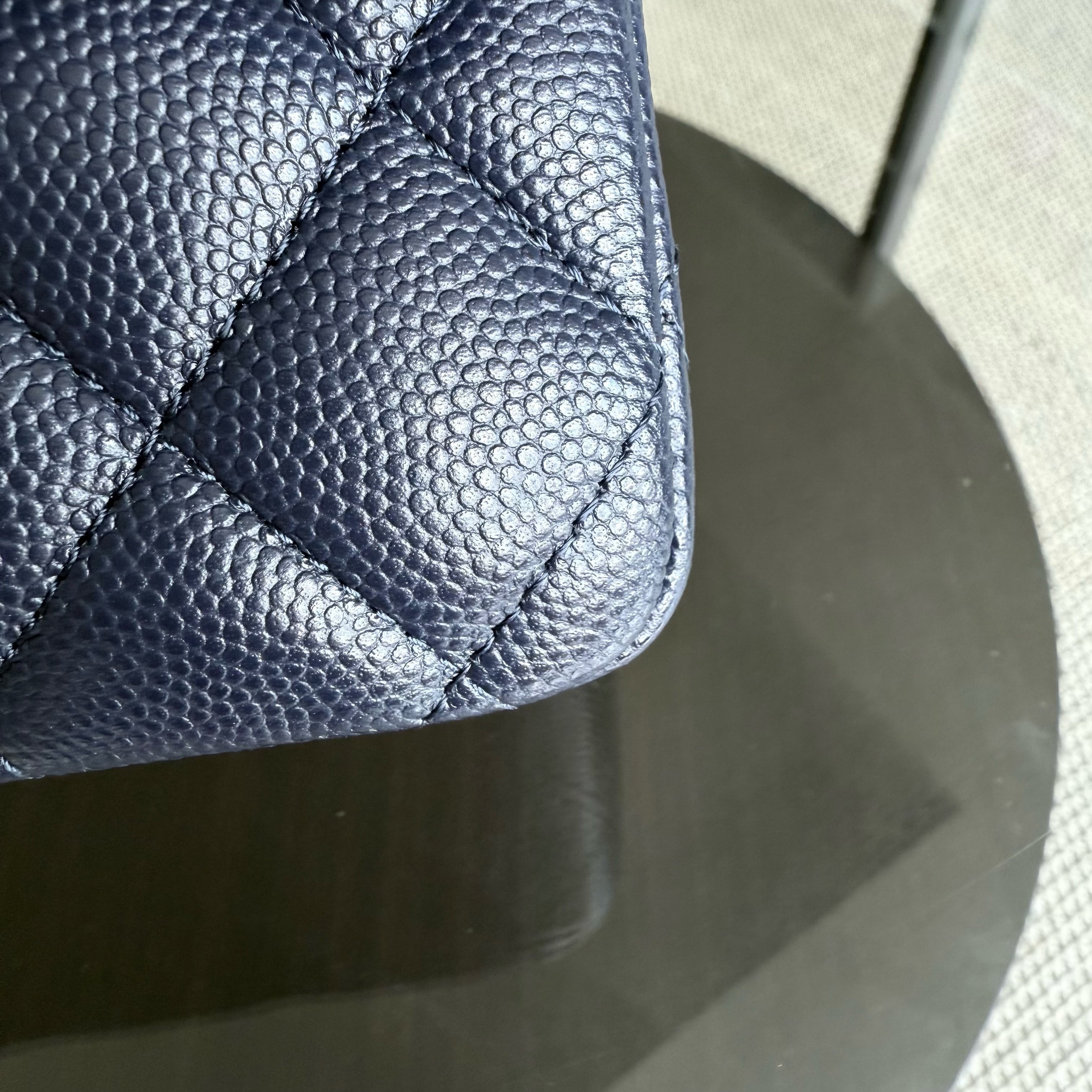Chanel Classic Flap Medium - Caviar 25CM Quilted Midnight Blue Gold Hardware Series 31