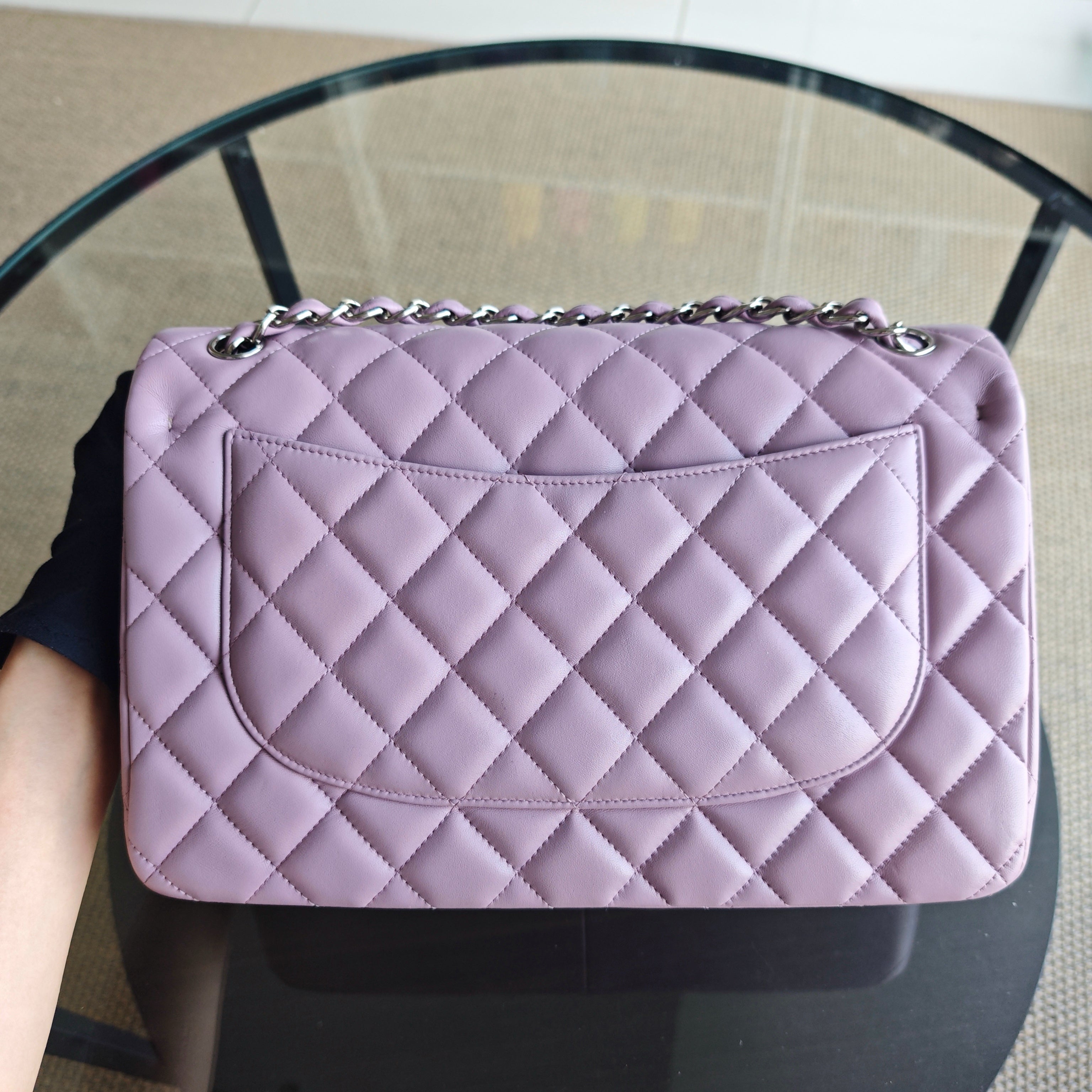 Chanel Classic Flap Jumbo - Double Flap 30CM Quilted Lambskin Light Violet Hardware Series 16