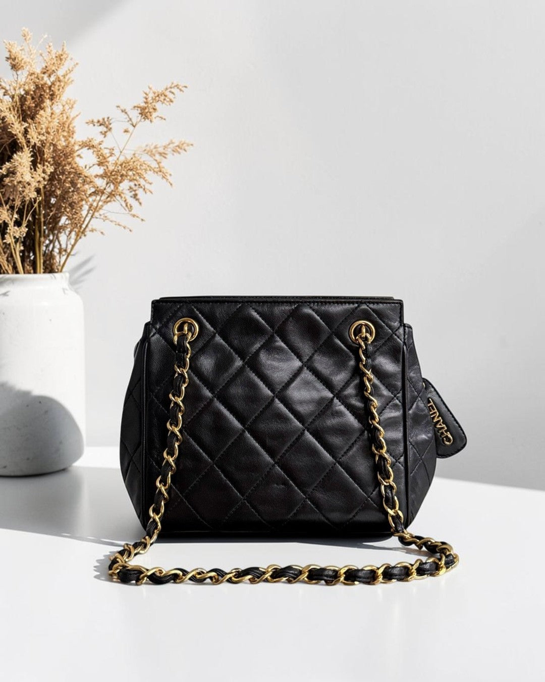 Chanel Clutch With Chain - Lambskin Quilted Black 24K Gold Hardware Series 3