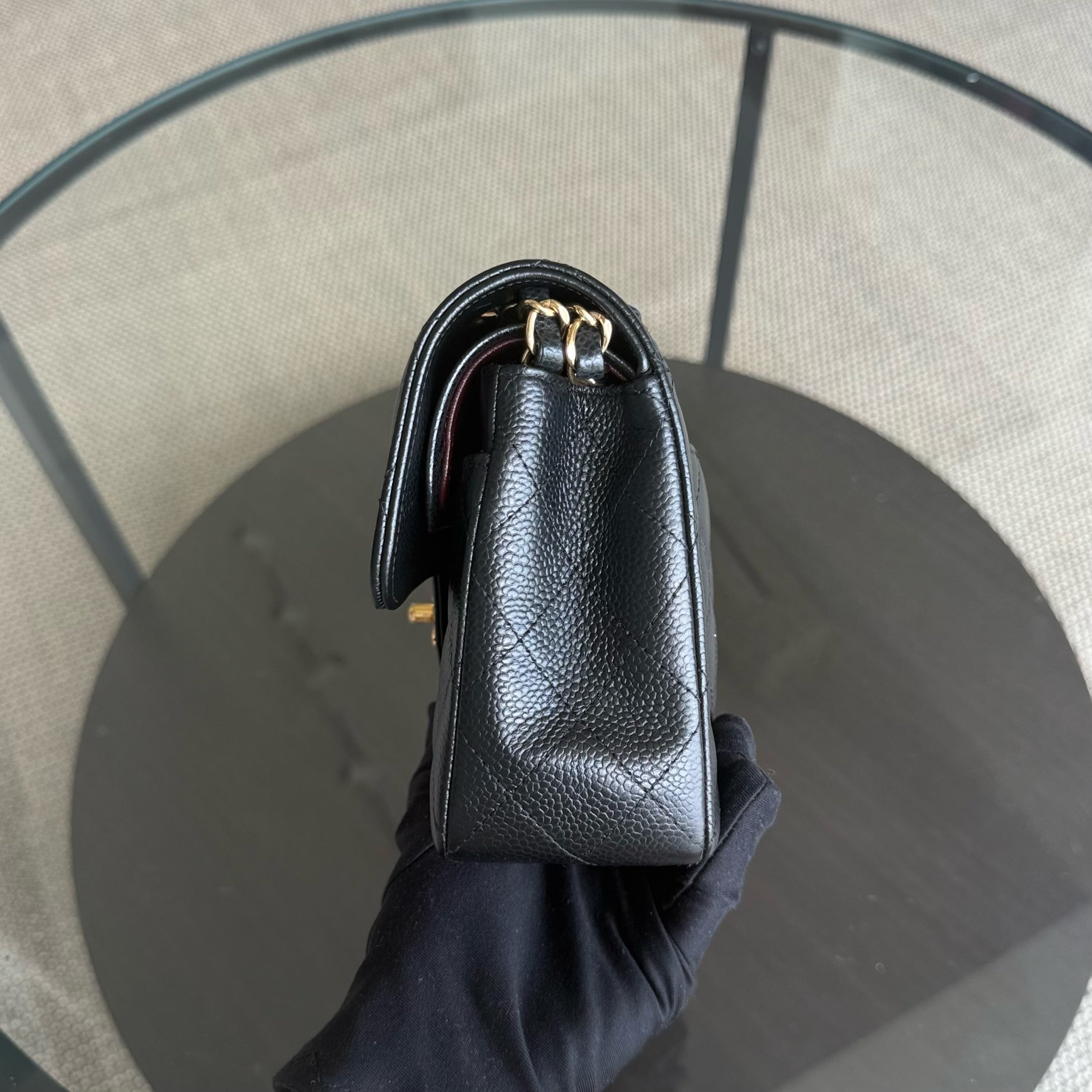 Chanel Classic Flap Small - Caviar 23CM Quilted Black Gold Hardware Series 25