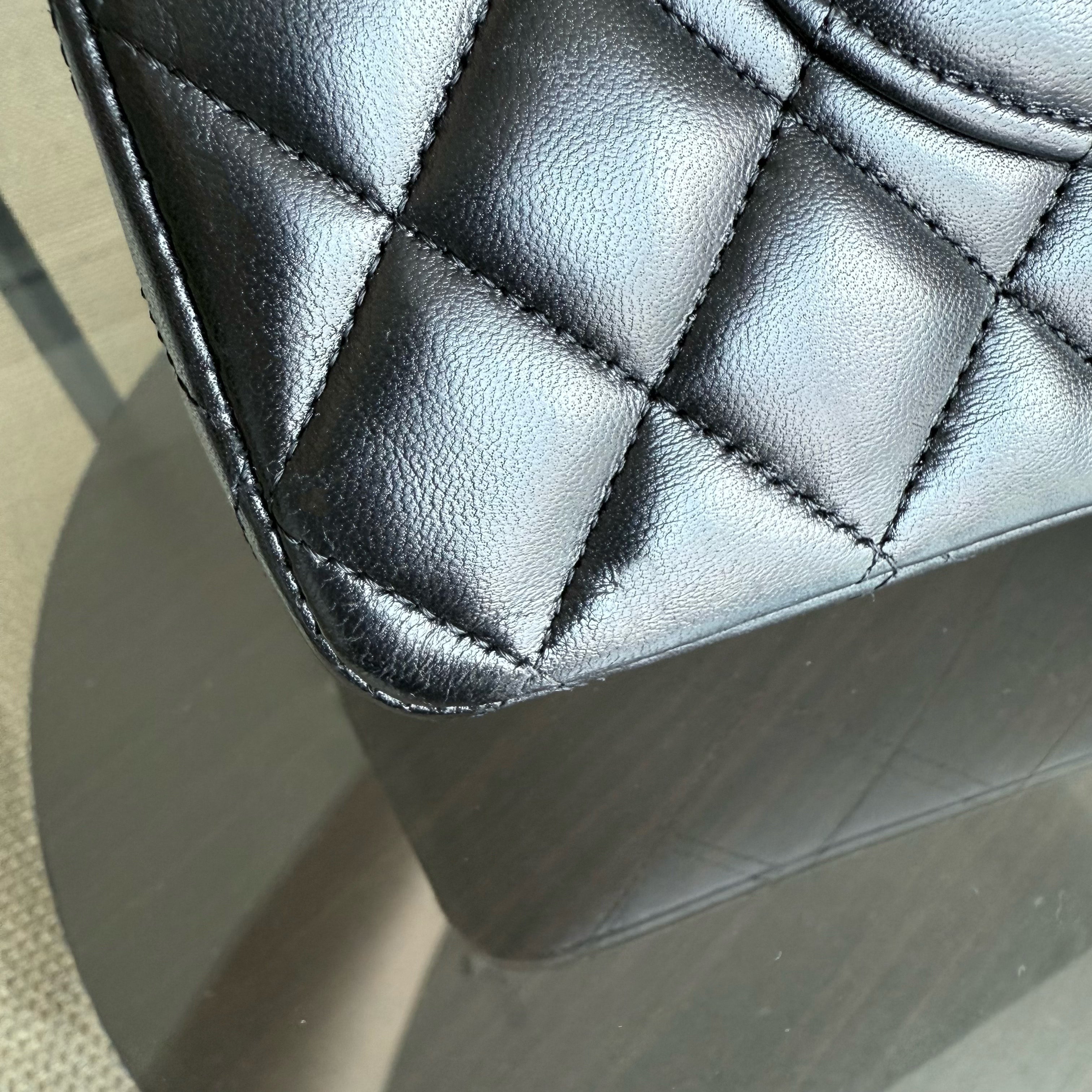 Chanel Classic Flap Medium - 25CM Quilted Lambskin Black Gold Hardware Series 27