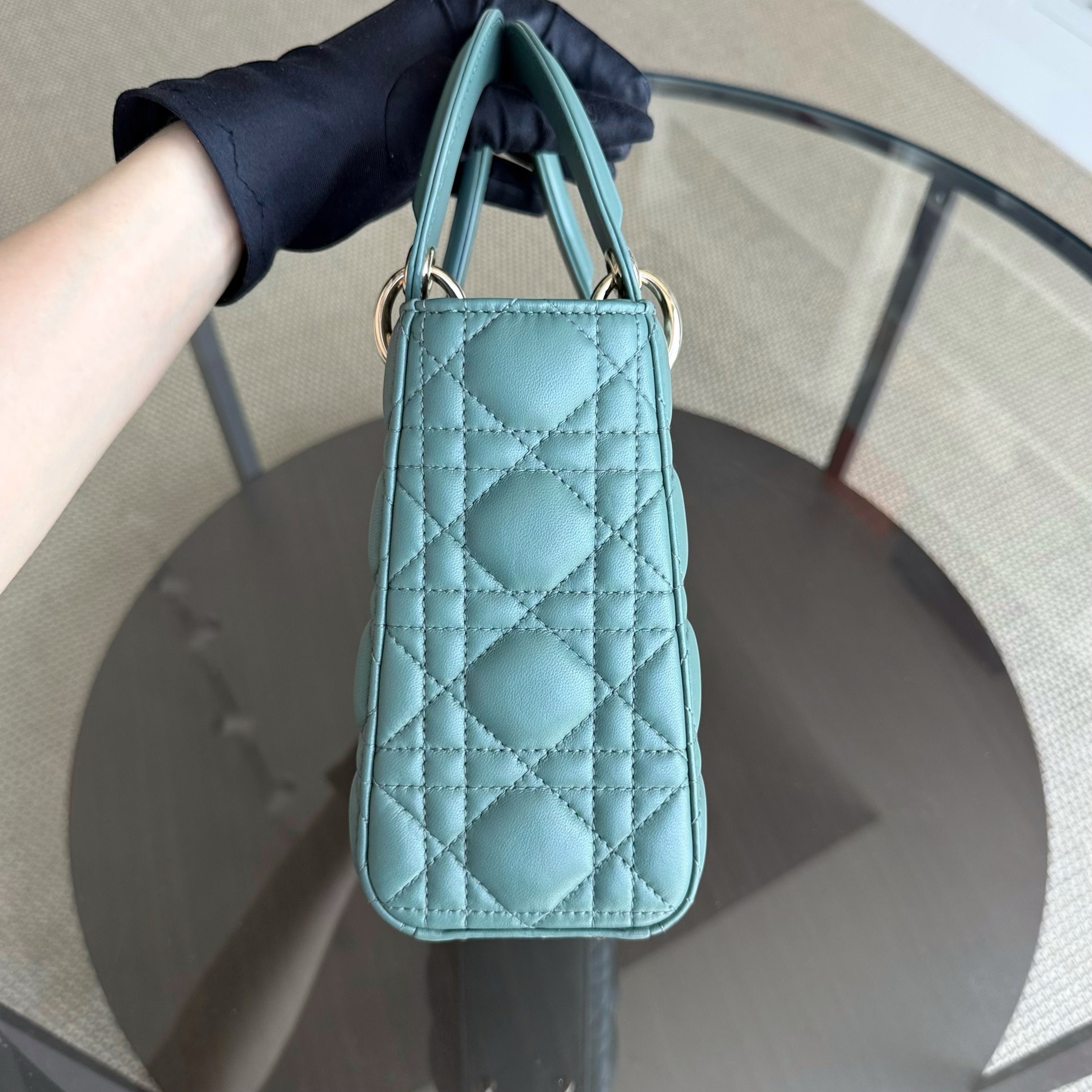 Dior Lady Small Flap - MyABC Cannage Lambskin Green Gold Hardware