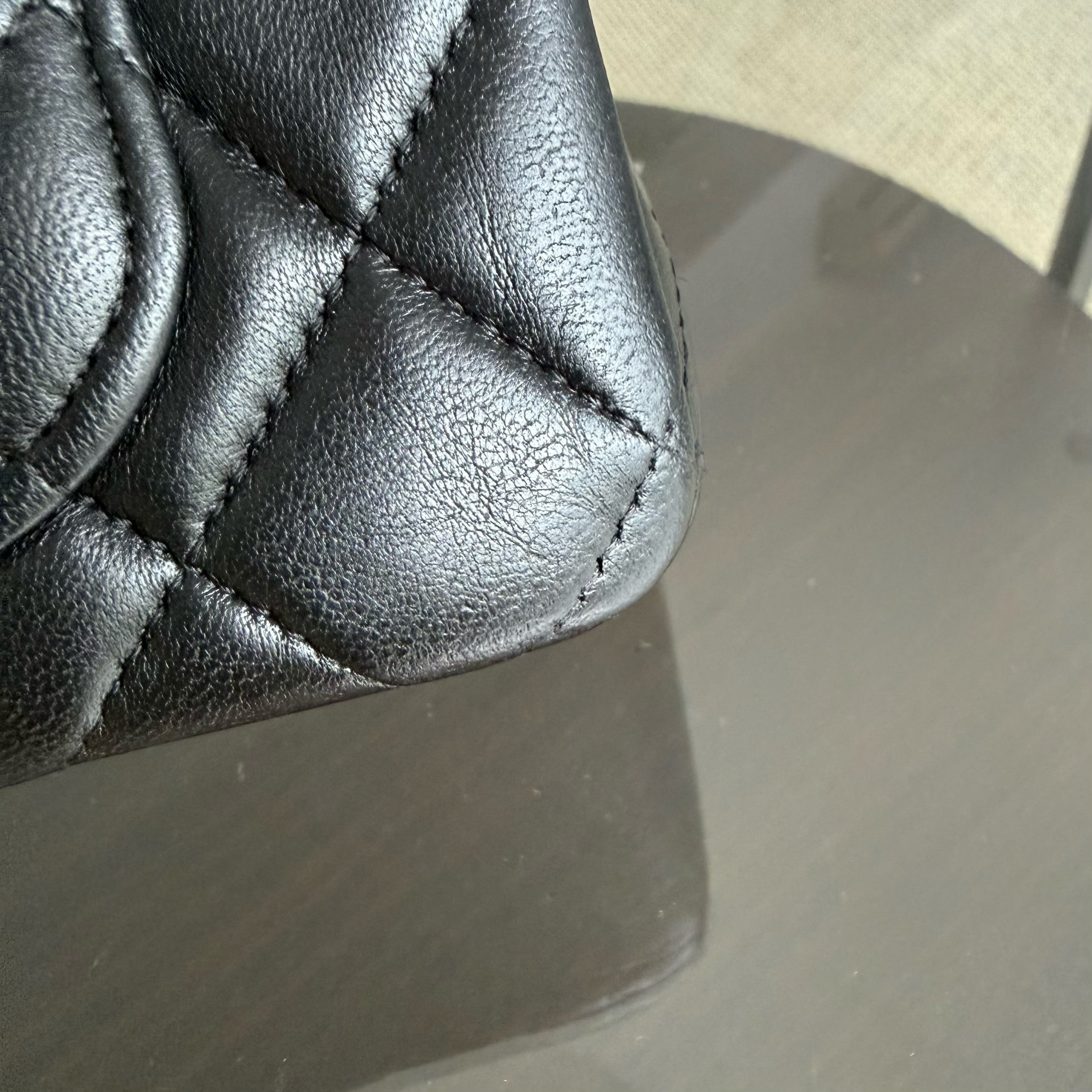 Chanel Mini Rectangle Classic Flap - 20CM Lamskin Quilted Black Gold Hardware Series 20