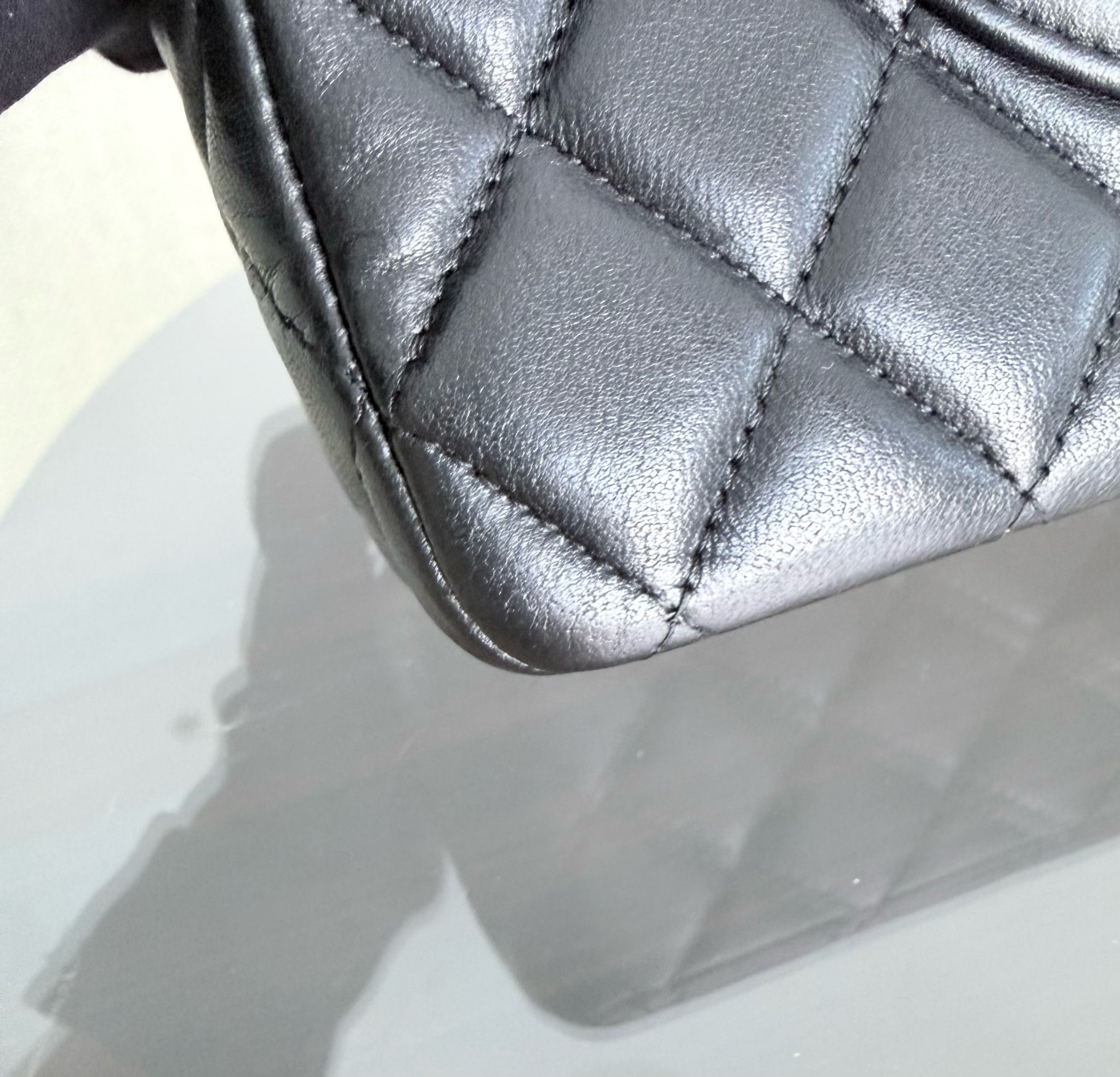 Chanel Classic Flap Medium - Special Valentine Edition 25CM Quilted Lambskin Black Silver Hardware Series 19
