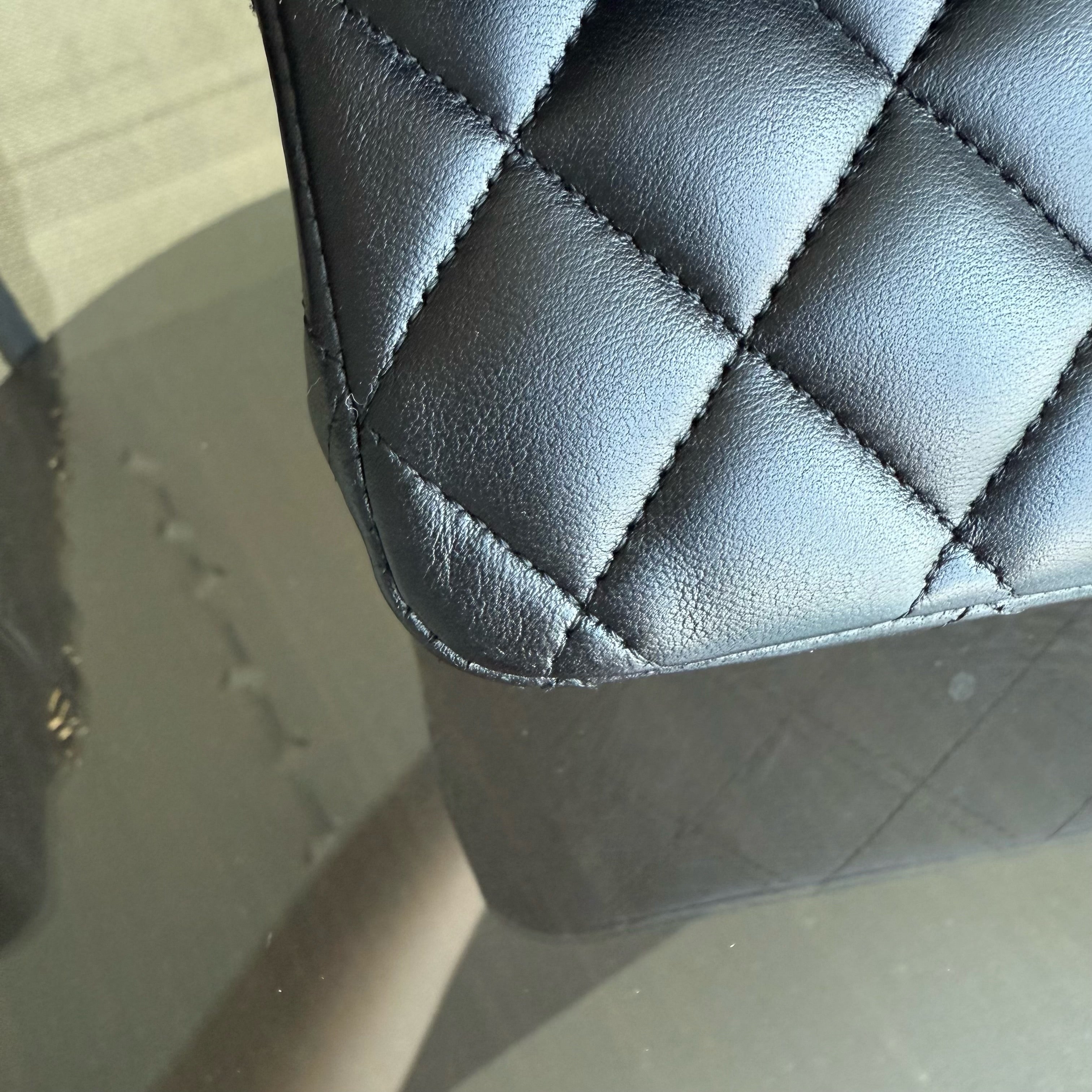 Chanel Classic Flap Medium - 25CM Quilted Lambskin Black Gold Hardware Sereis 24