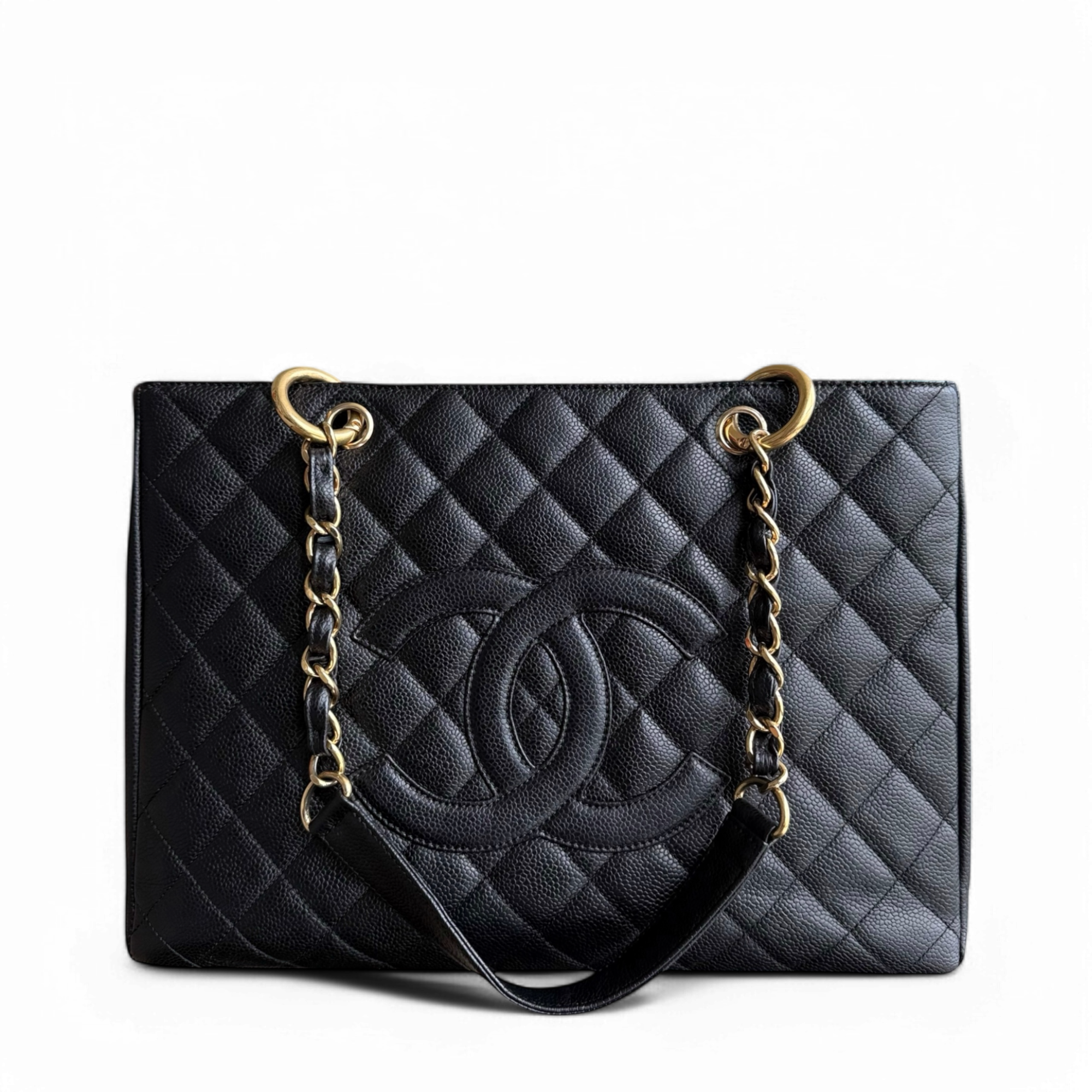 Chanel GST Grand Shopping Tote - Caviar Quilted Black Gold Hardware Series 11