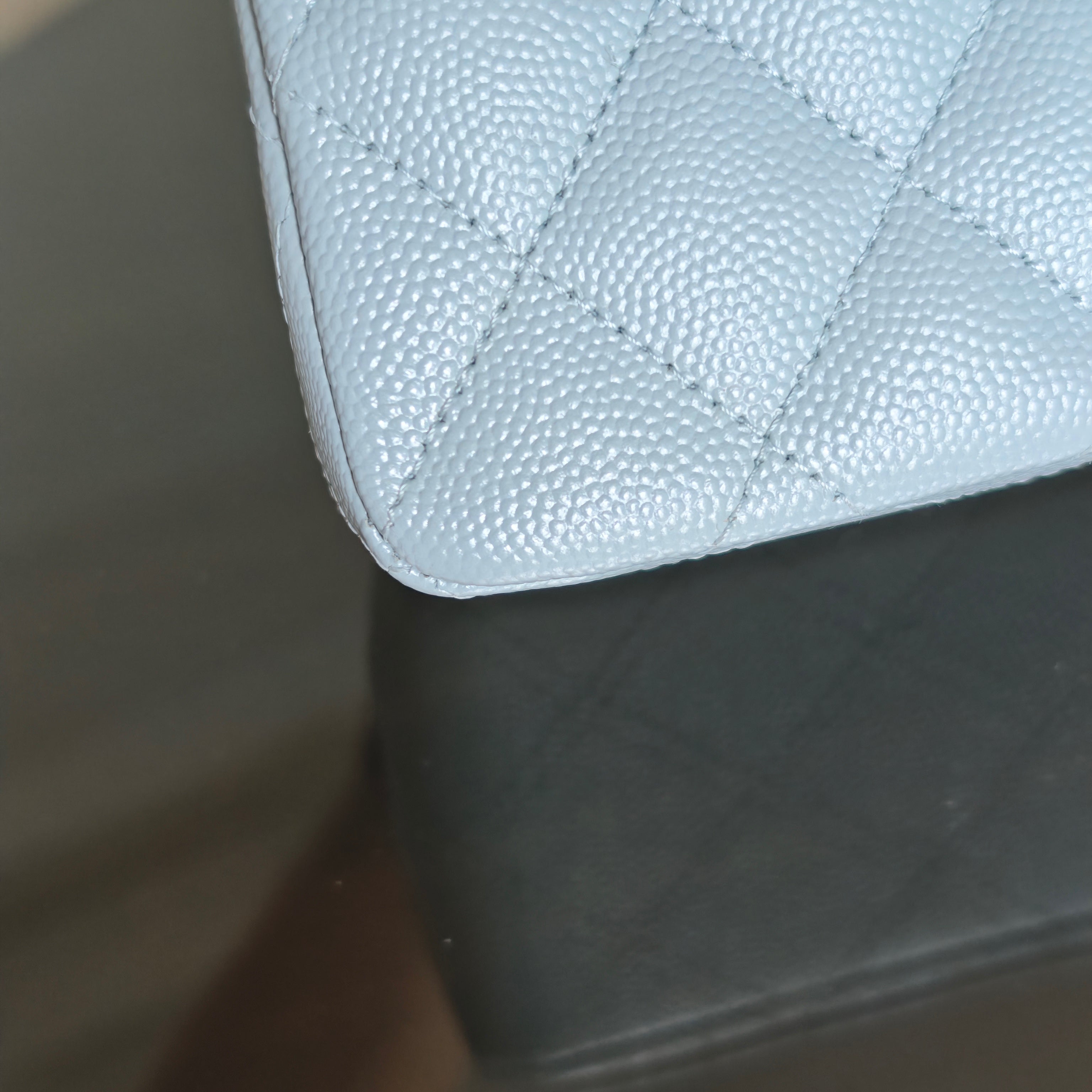 Chanel Classic Flap Small - Caviar 23CM Quilted Baby Blue Light Gold Hardware Microchip