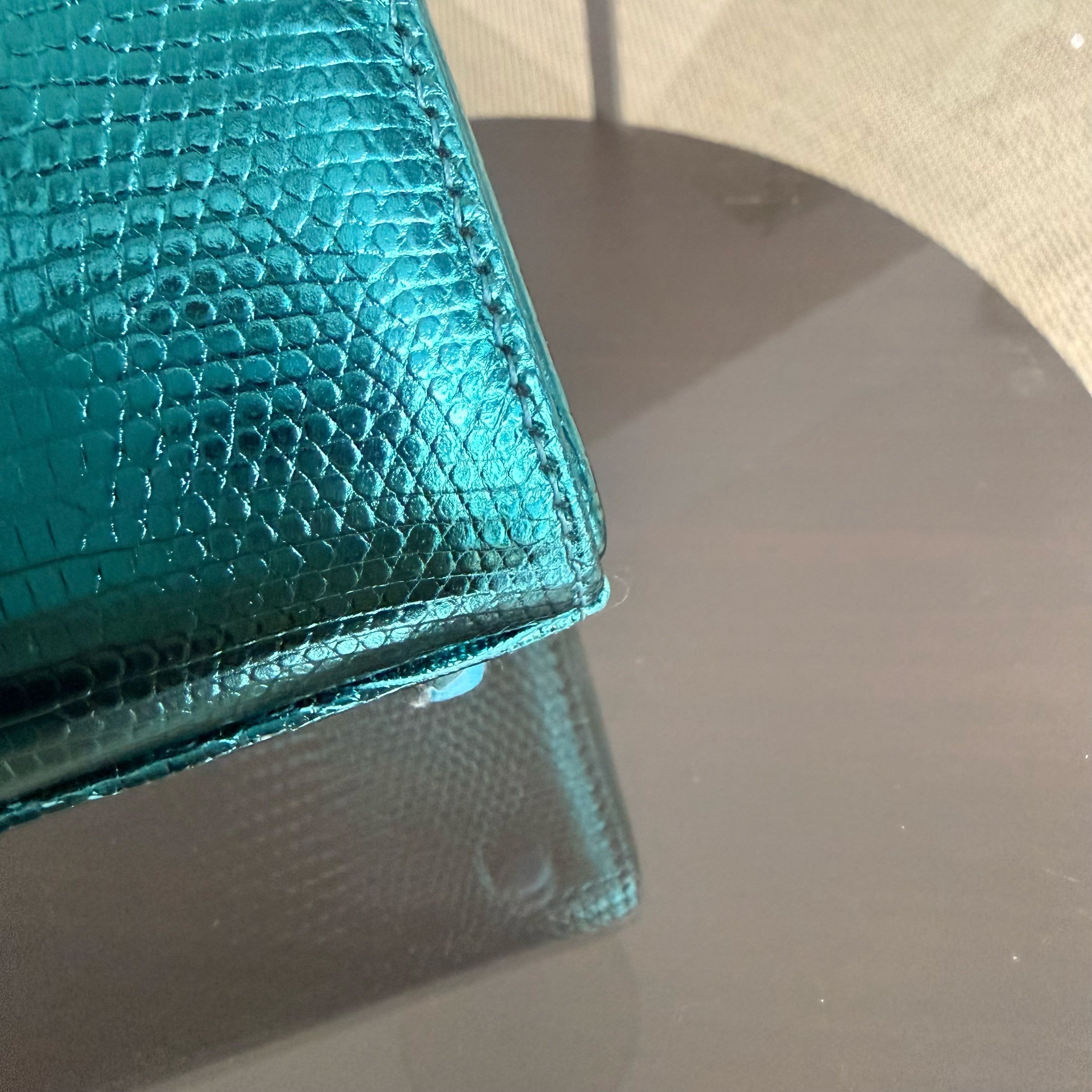 Dior Lady Mini - Exotic Lizard Green Silver Hardware