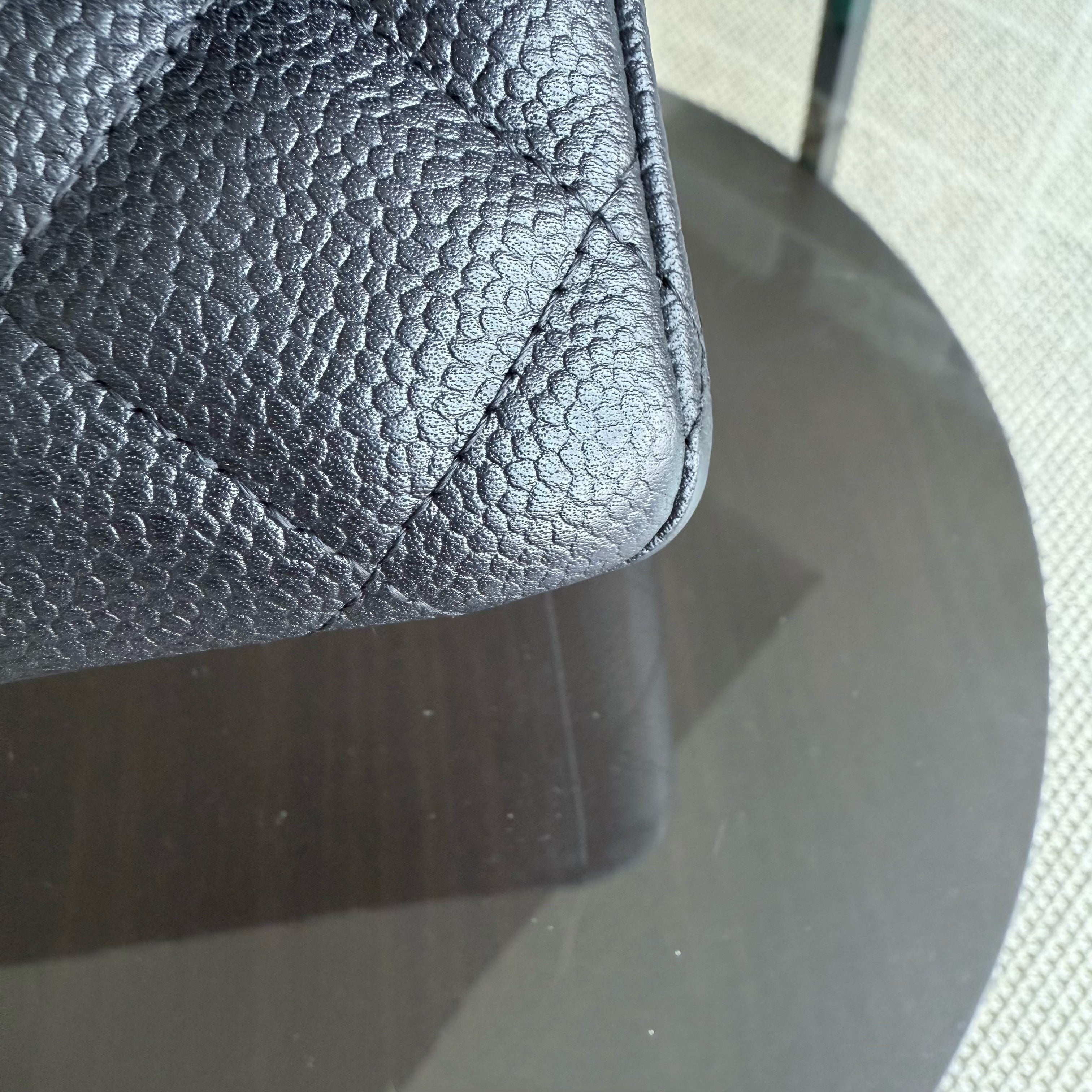 Chanel Classic Flap Maxi - Caviar 33CM Double Flap Black Silver Hardware Series 18