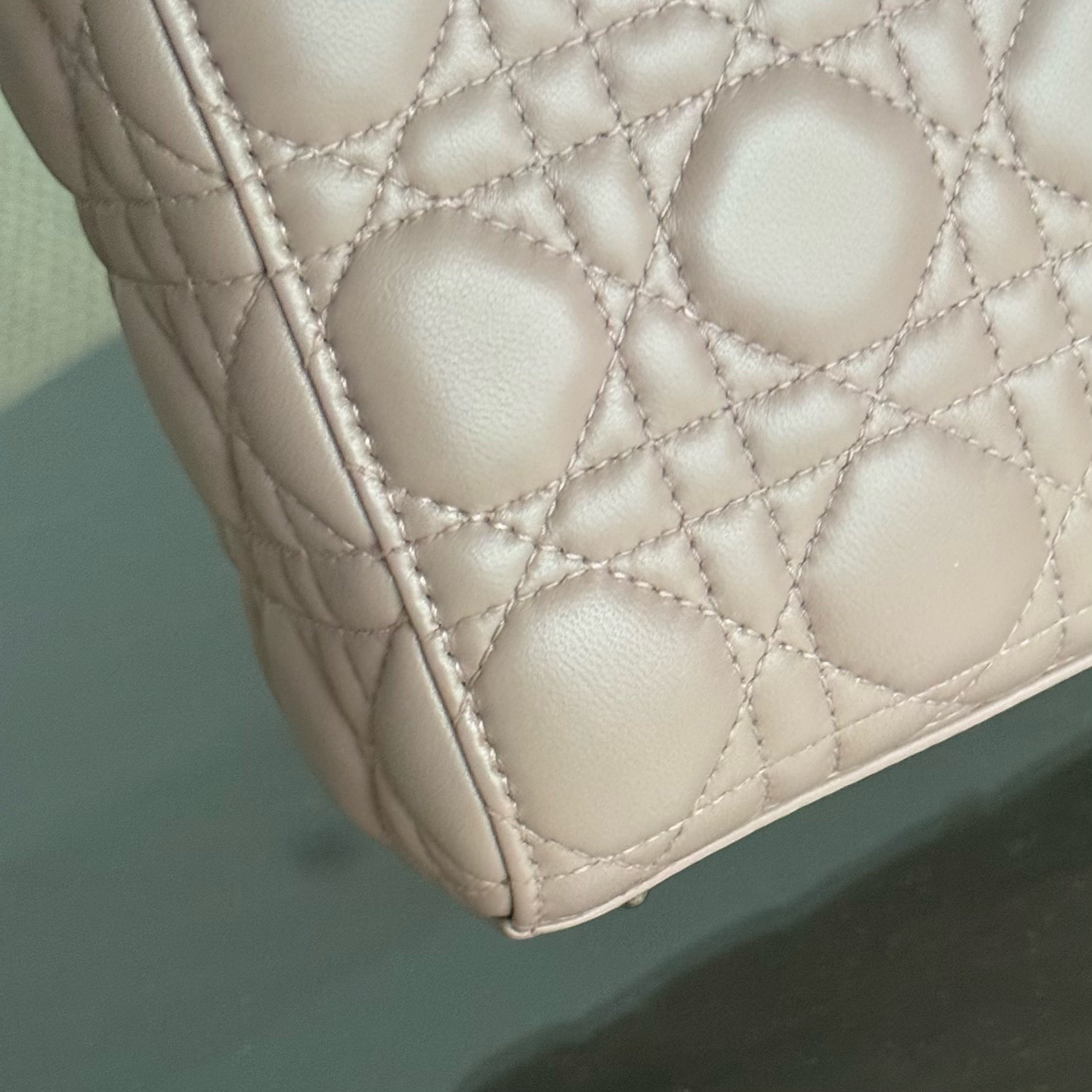 Dior Lady Small Flap - 20CM Cannage Lambskin Blush Pink Gold Hardware